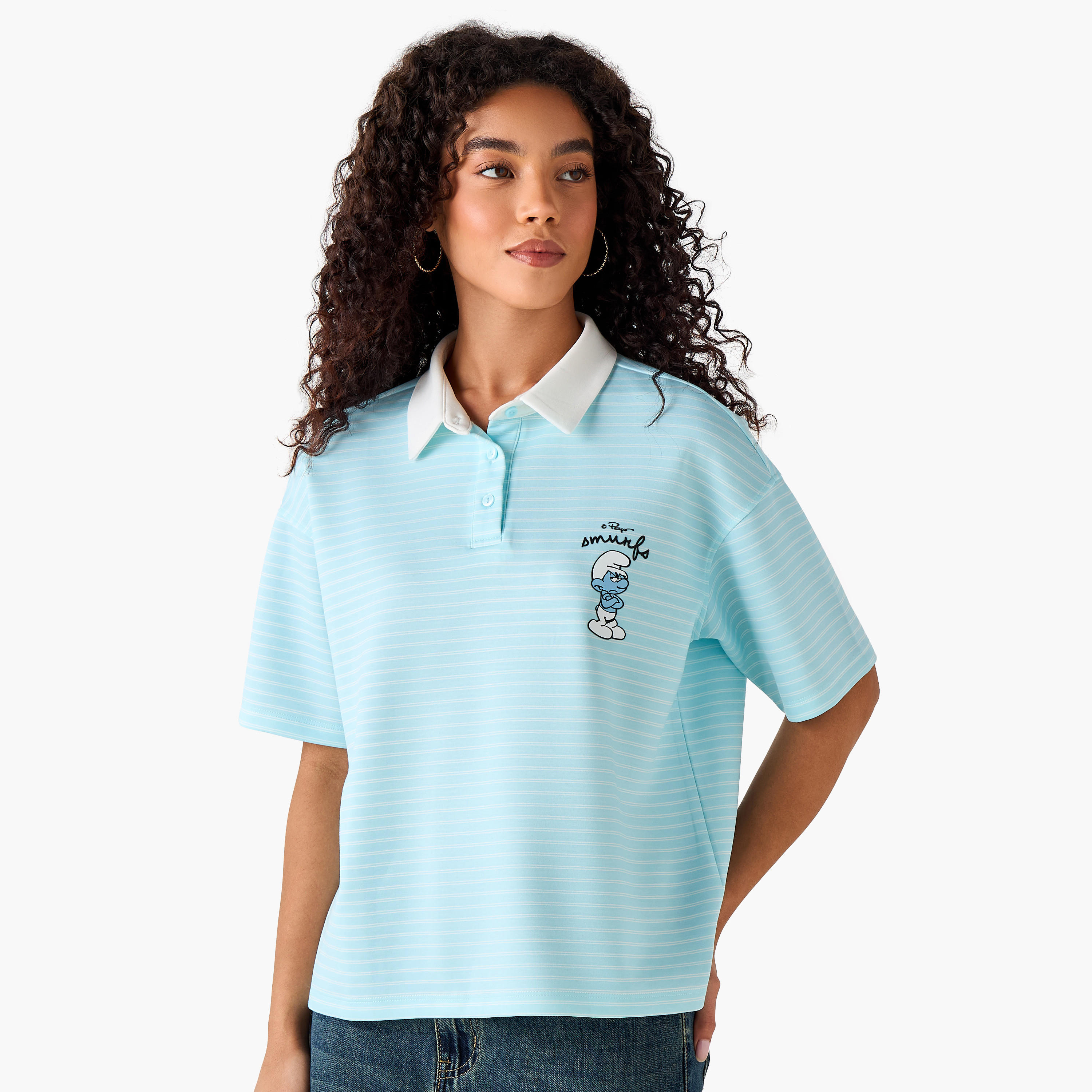 Smurf Cotton Polo T-shirt-women-clothing-tshirts-image-2