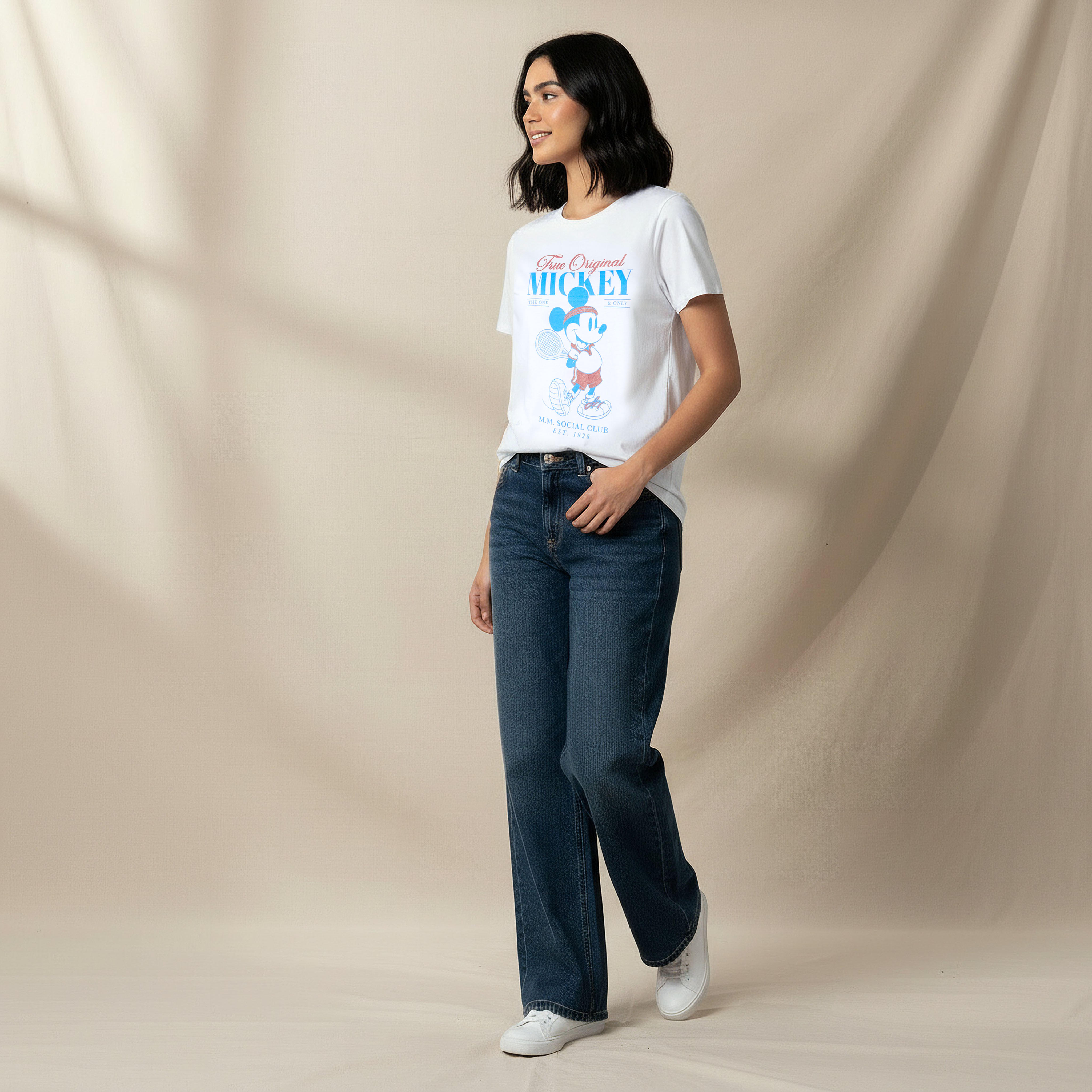 Mickey Mouse Cotton T-shirt-women-clothing-tshirts-image-2