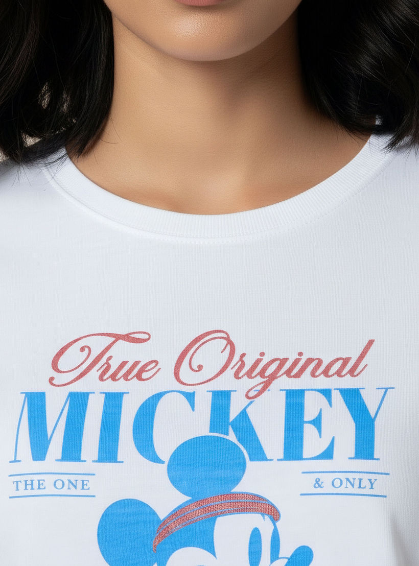 تي شيرت قطن بطبعة ميكي ماوس-women-clothing-tshirts-image-3