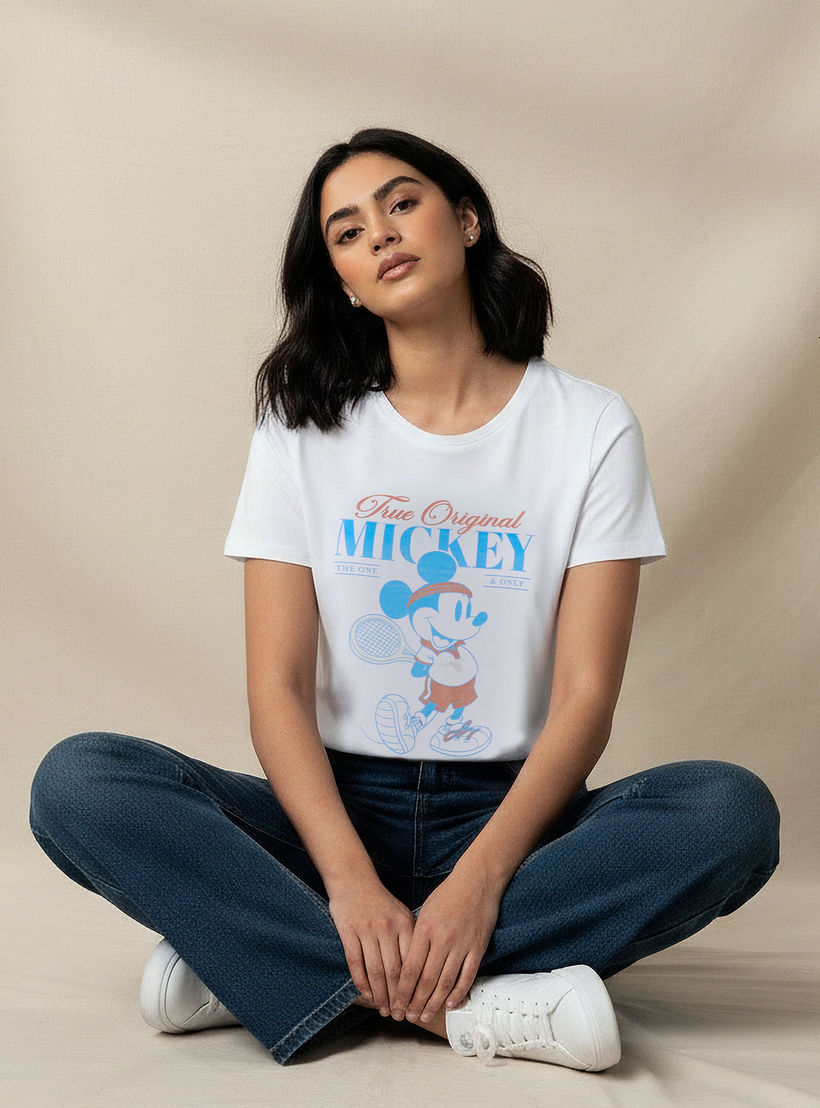 تي شيرت قطن بطبعة ميكي ماوس-women-clothing-tshirts-image-5