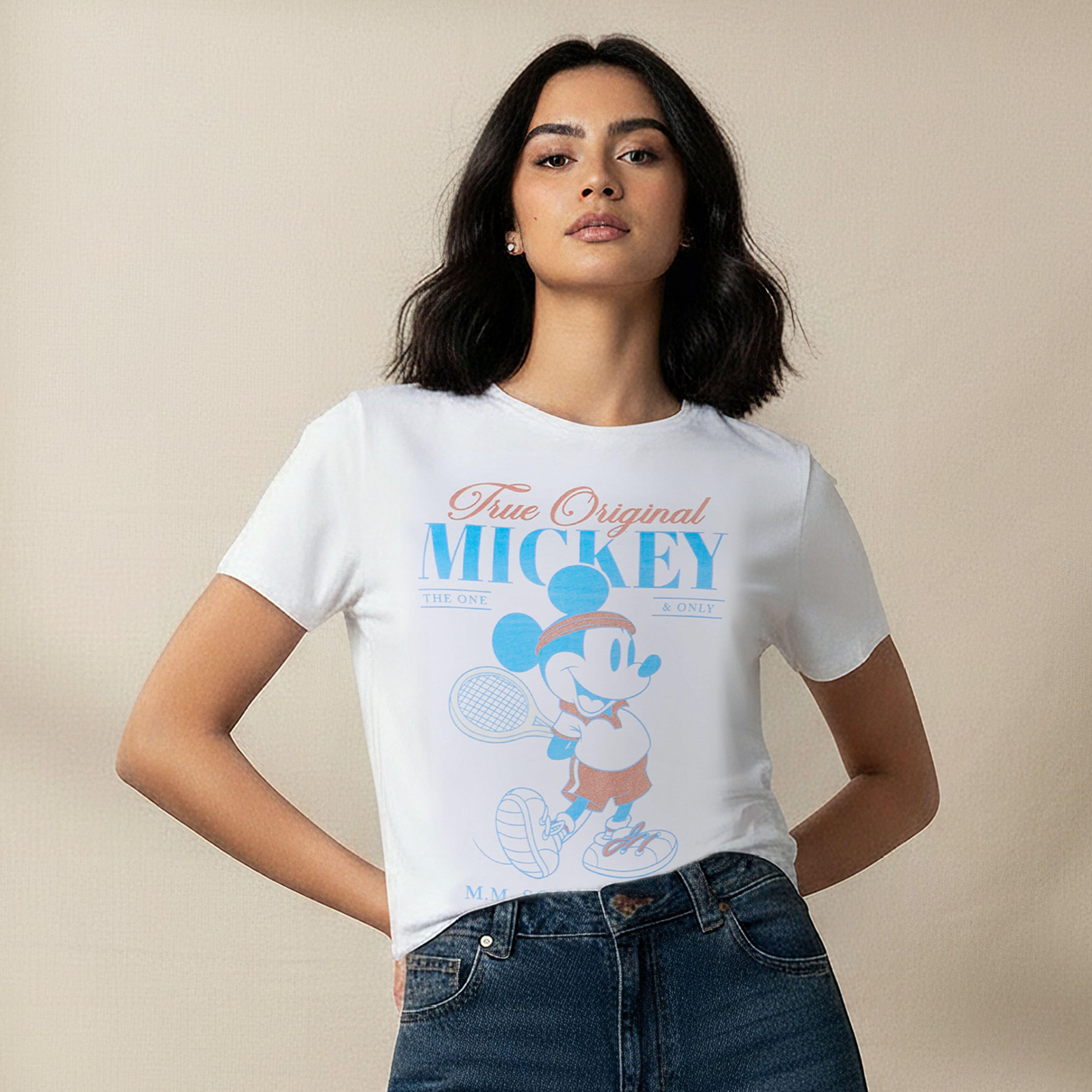 تي شيرت قطن بطبعة ميكي ماوس-women-clothing-tshirts-image-6