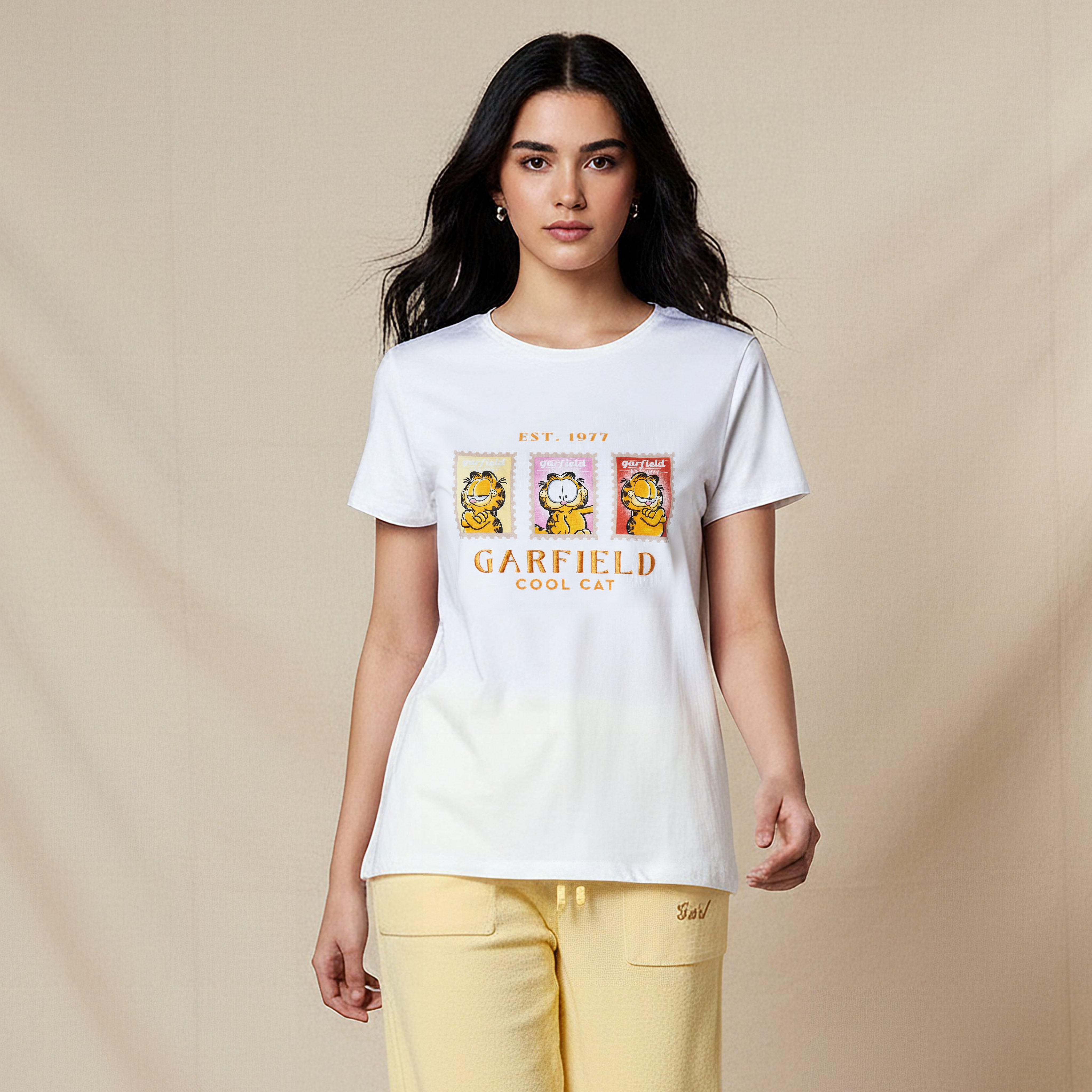 Garfield Cotton T-shirt-women-clothing-tshirts-image-1