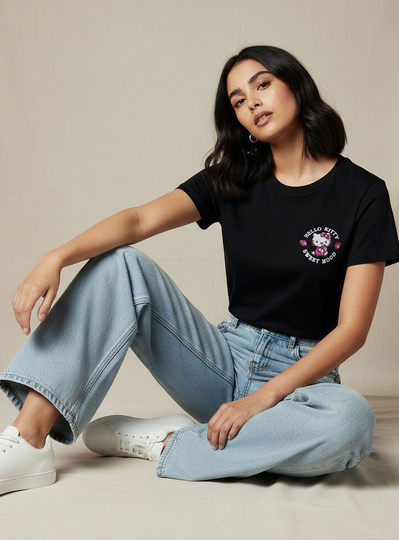 Hello Kitty Cotton T-shirt-women-clothing-tshirts-image-5