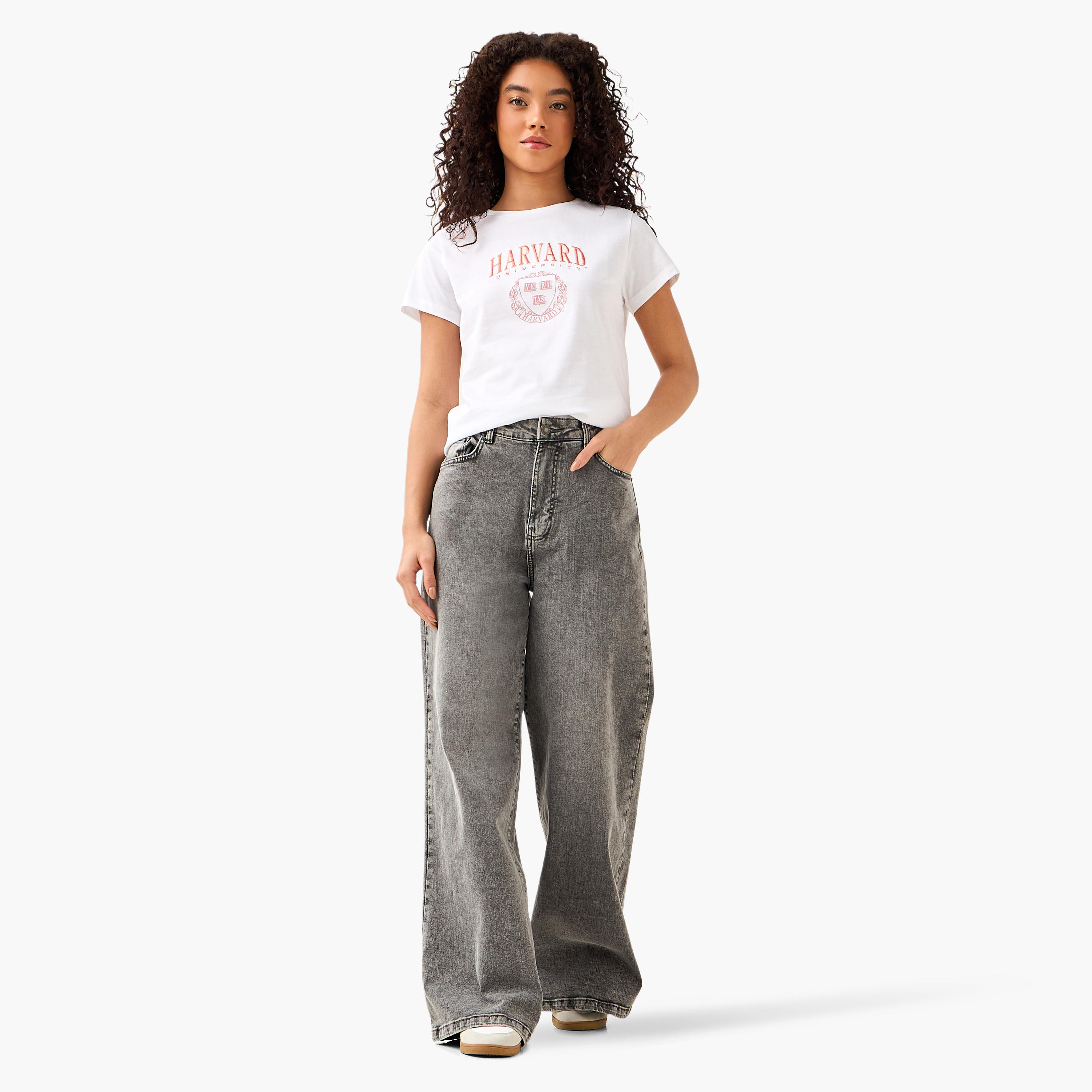 تي شيرت جامعة هارفارد من القطن-women-clothing-tshirts-image-4
