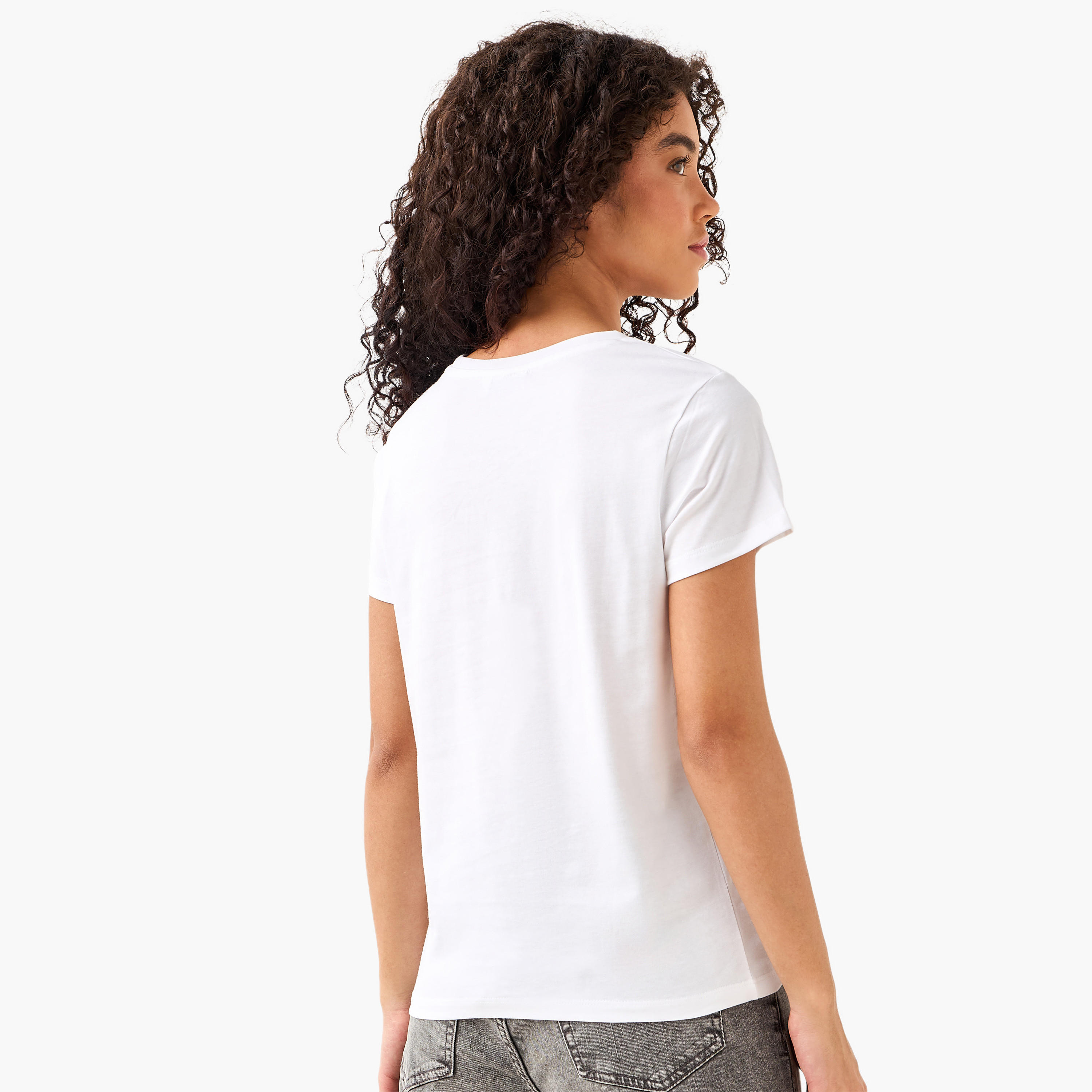 تي شيرت جامعة هارفارد من القطن-women-clothing-tshirts-image-3