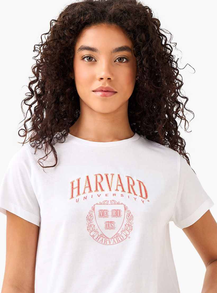 تي شيرت جامعة هارفارد من القطن-women-clothing-tshirts-image-1