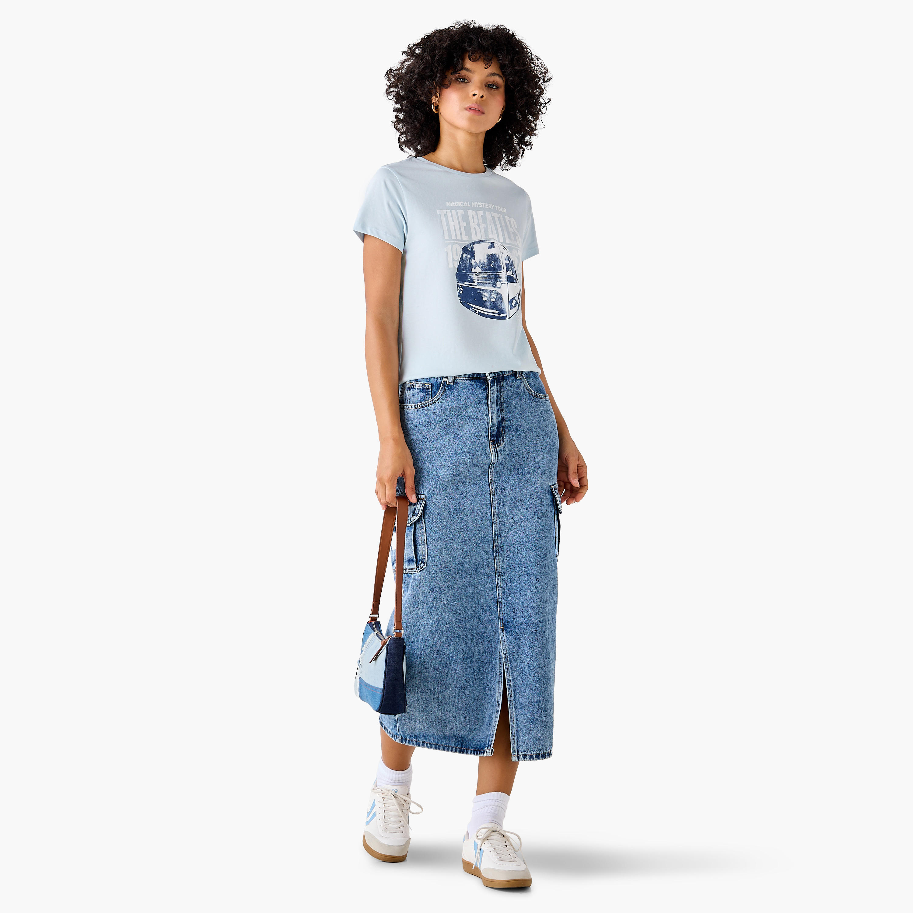 تي شيرت قطن بطبعة البيتلز-women-clothing-tshirts-image-4