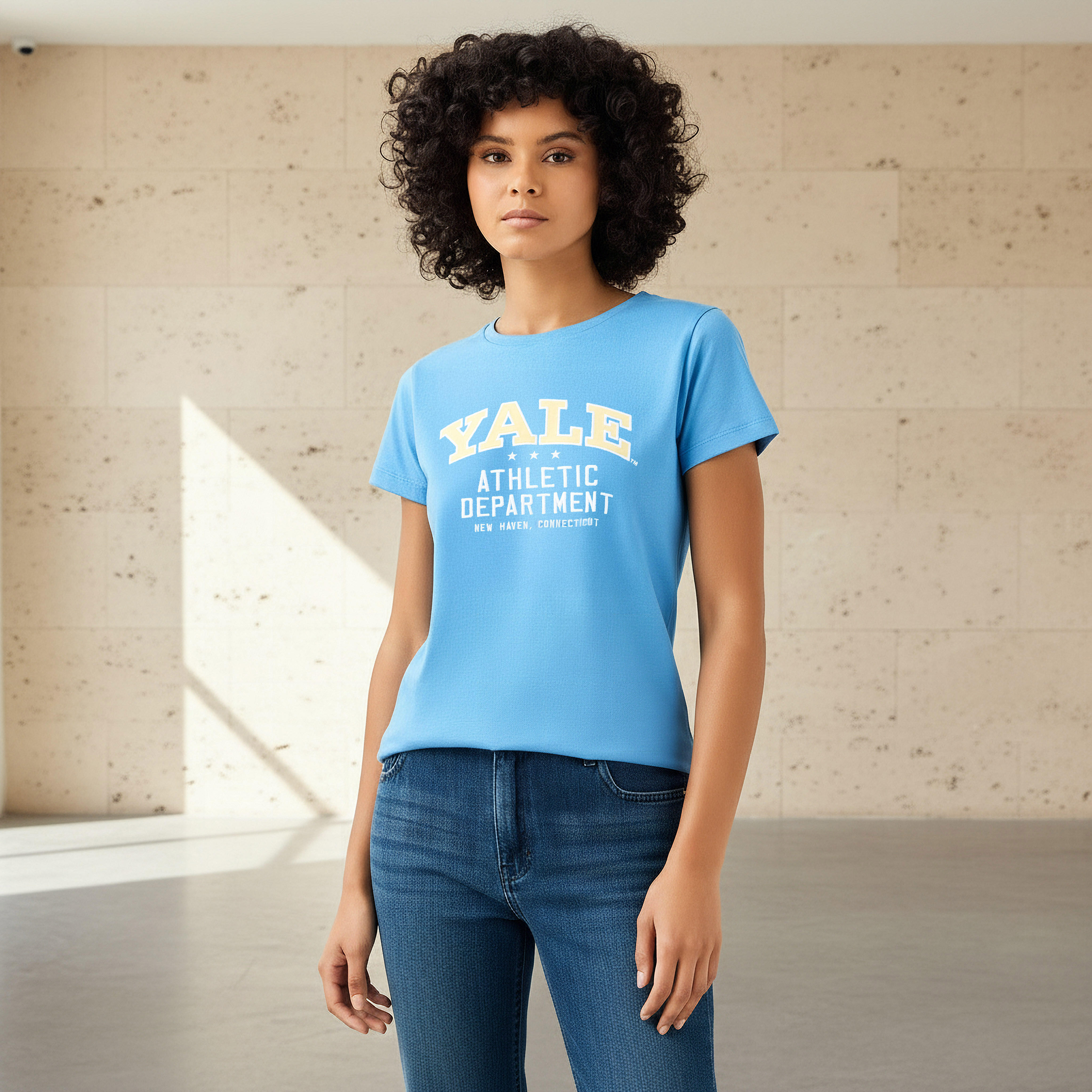تيشيرت قطن بطبعة جامعة ييل-women-clothing-tshirts-image-1