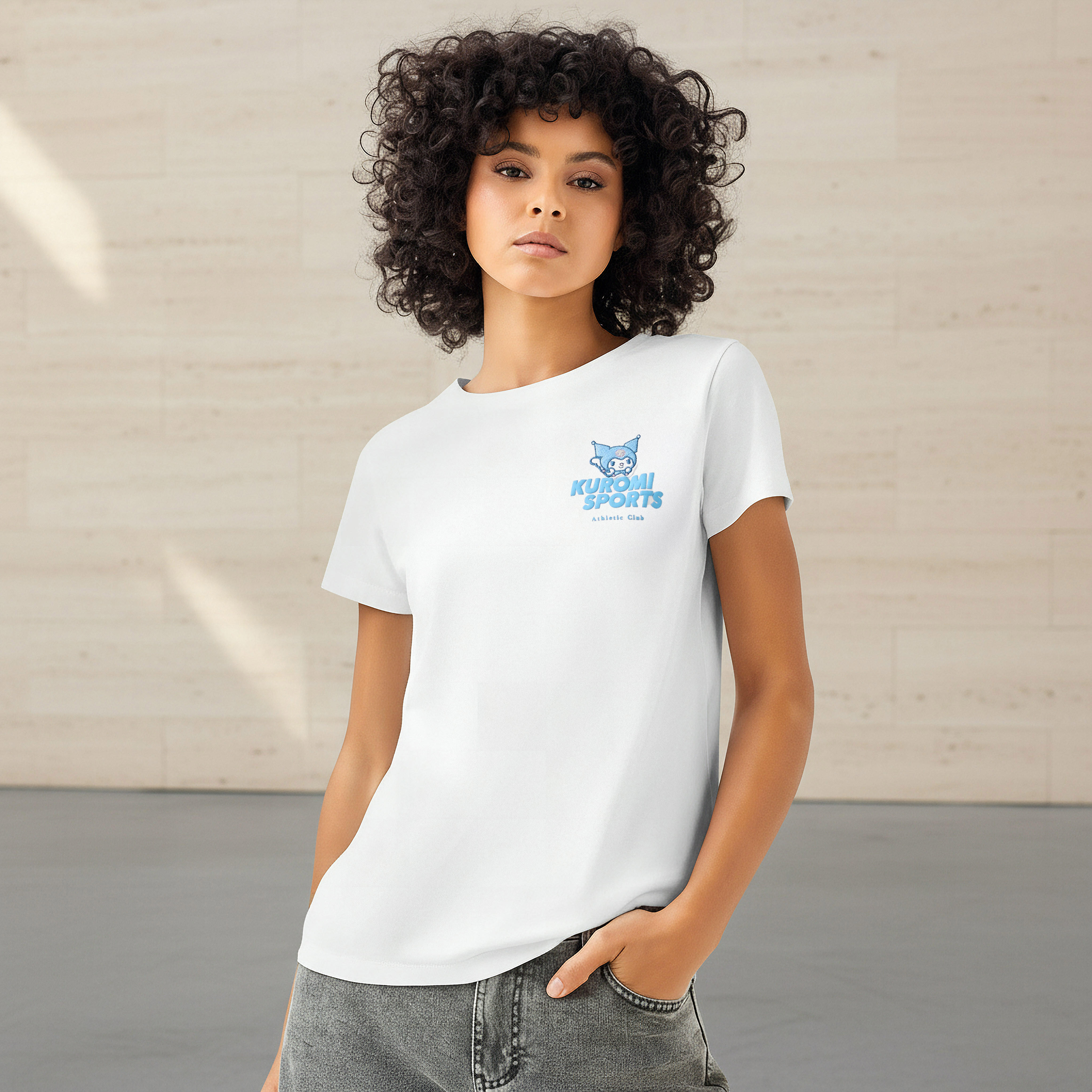 تيشيرت قطن بطبعة الأنمي كورومي-women-clothing-tshirts-image-1