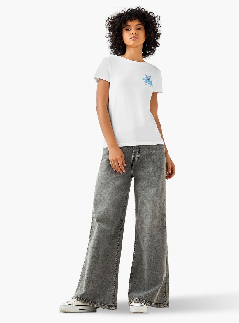 تيشيرت قطن بطبعة الأنمي كورومي-women-clothing-tshirts-image-2