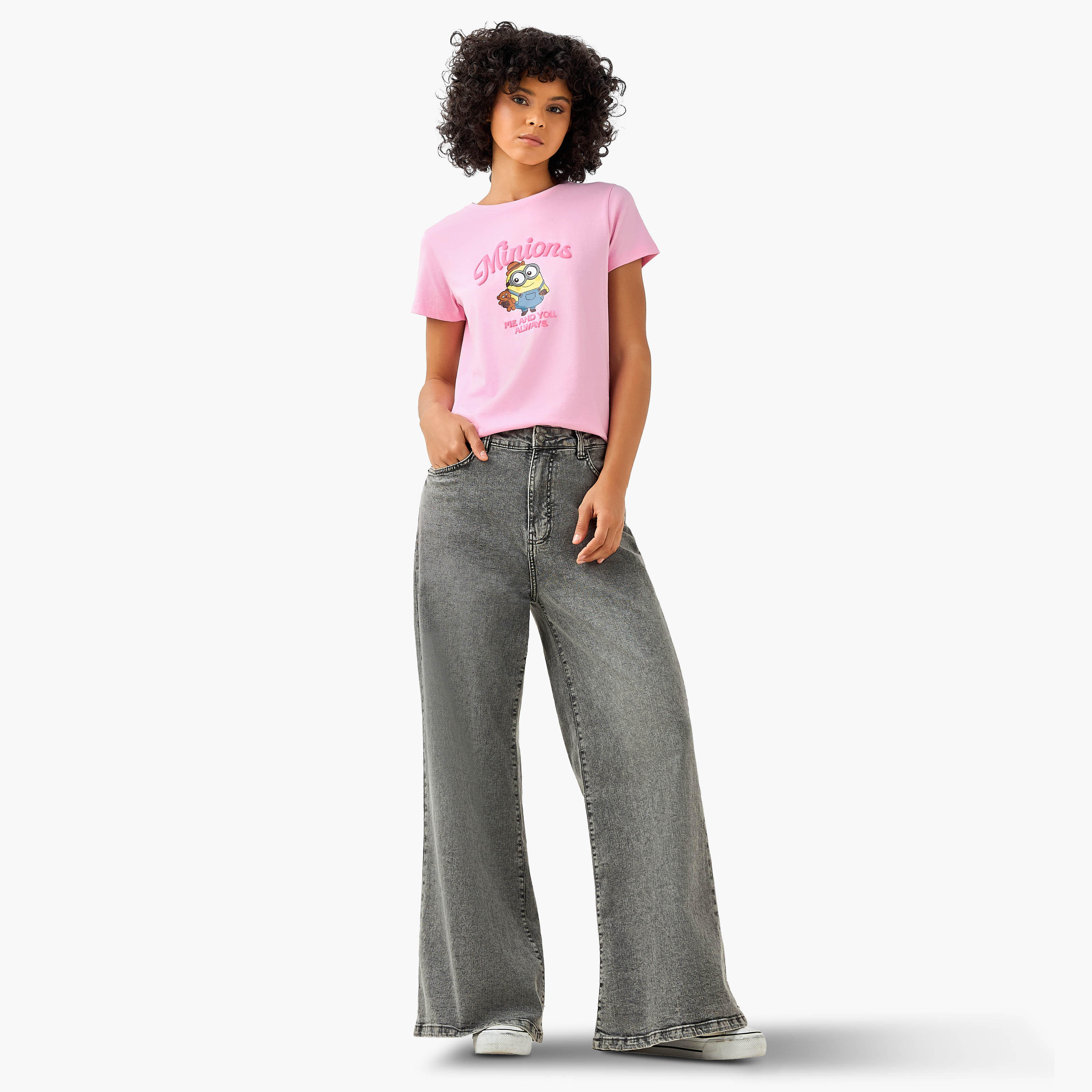 Minions Cotton T-shirt -women-clothing-tshirts-image-2