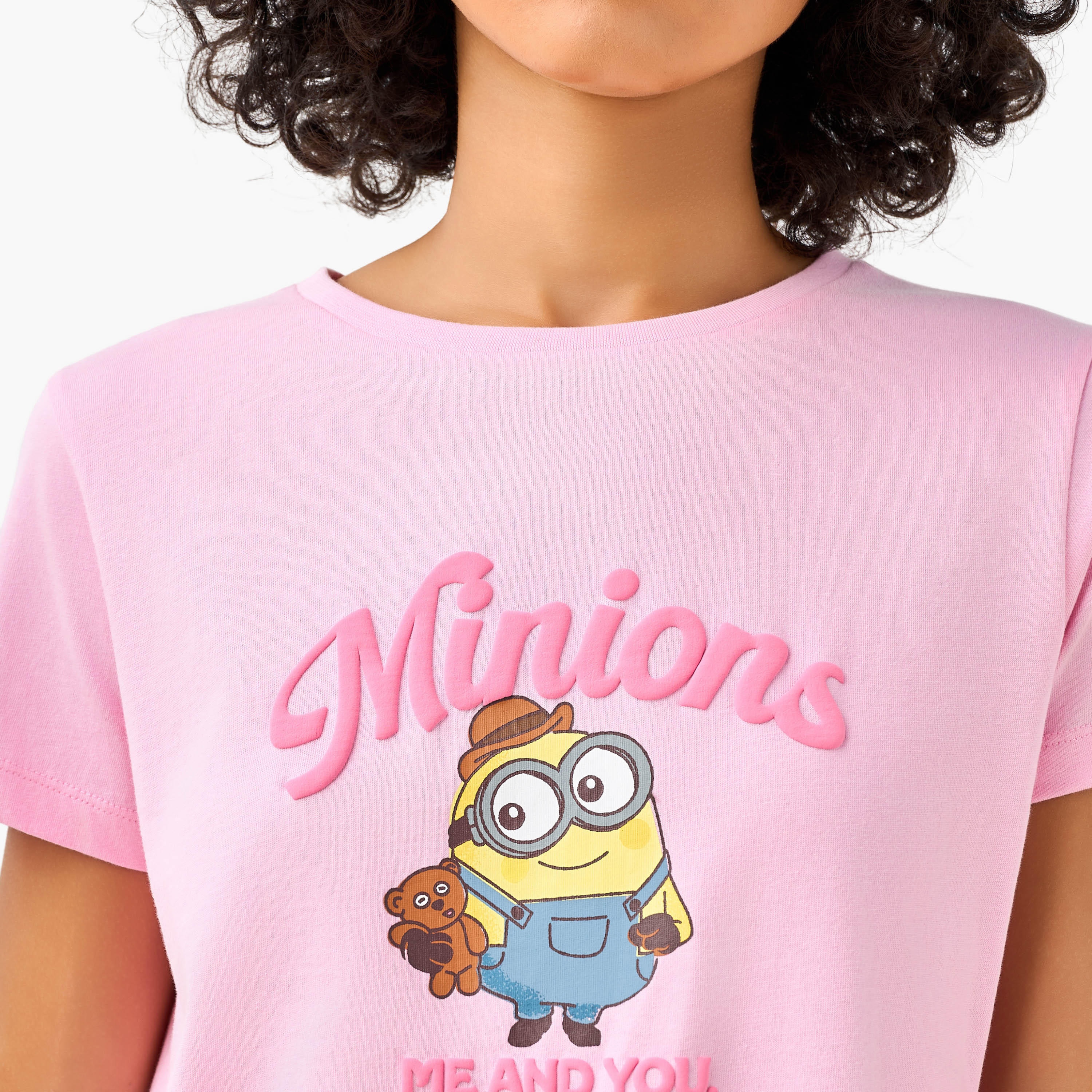 Minions Cotton T-shirt -women-clothing-tshirts-image-5