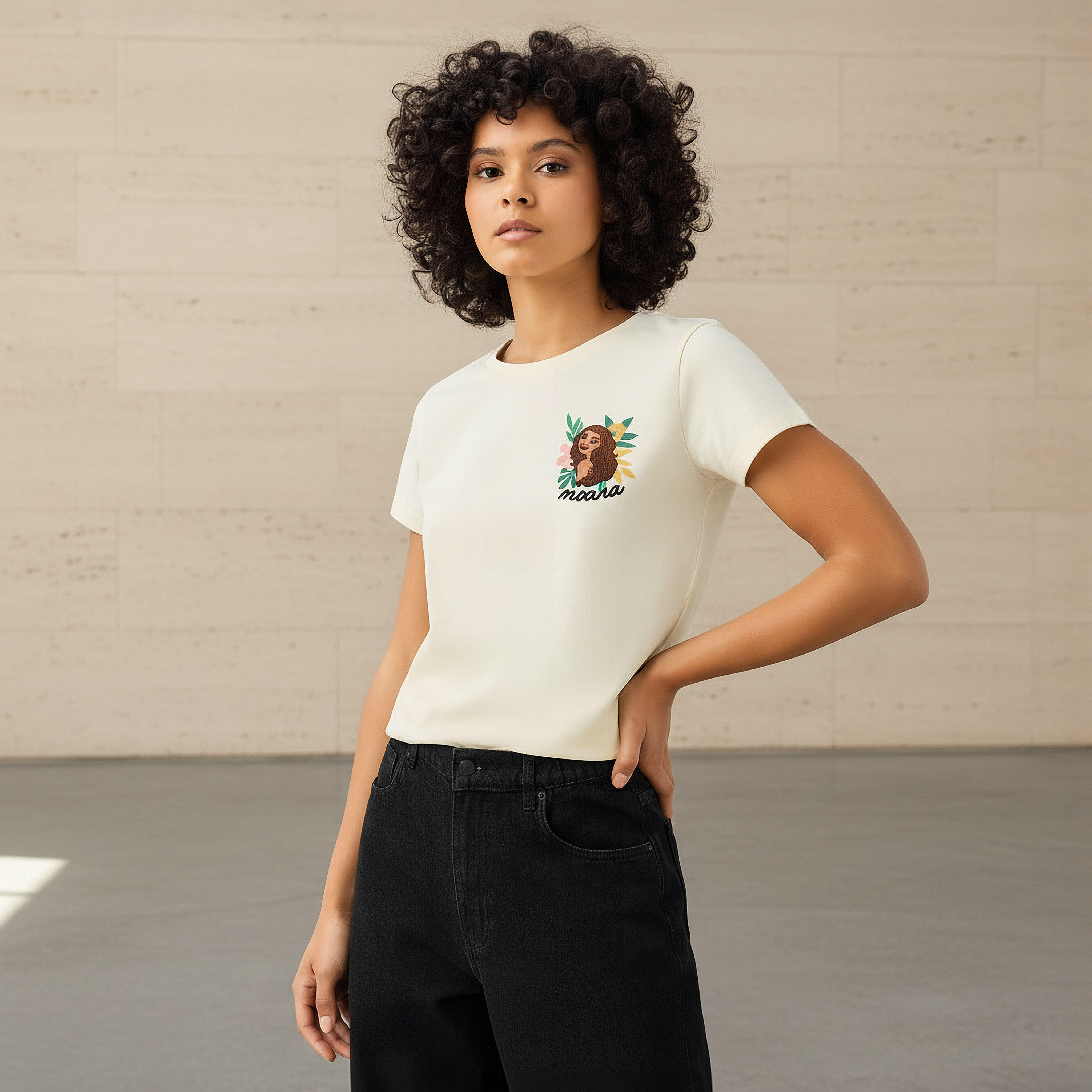 تي شيرت قطن بطبعة موانا-women-clothing-tshirts-image-1