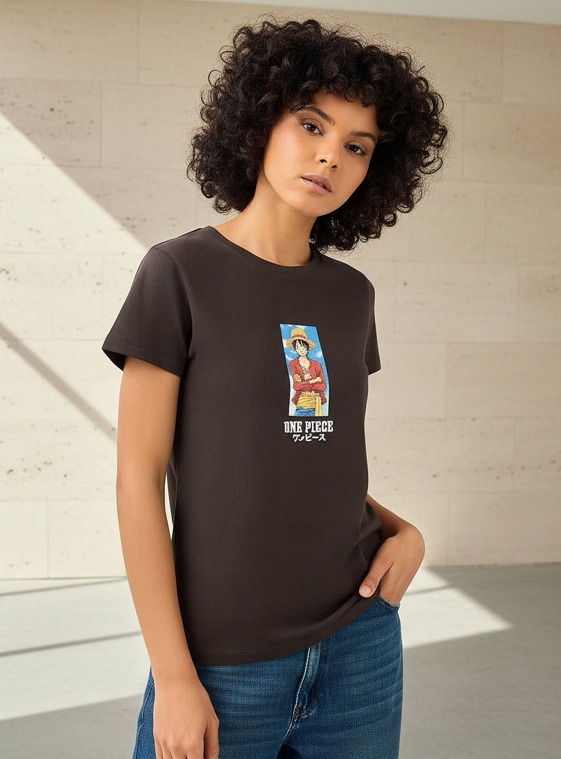 One Piece Anime Regular Fit Cotton T-shirt-women-clothing-tshirts-image-1