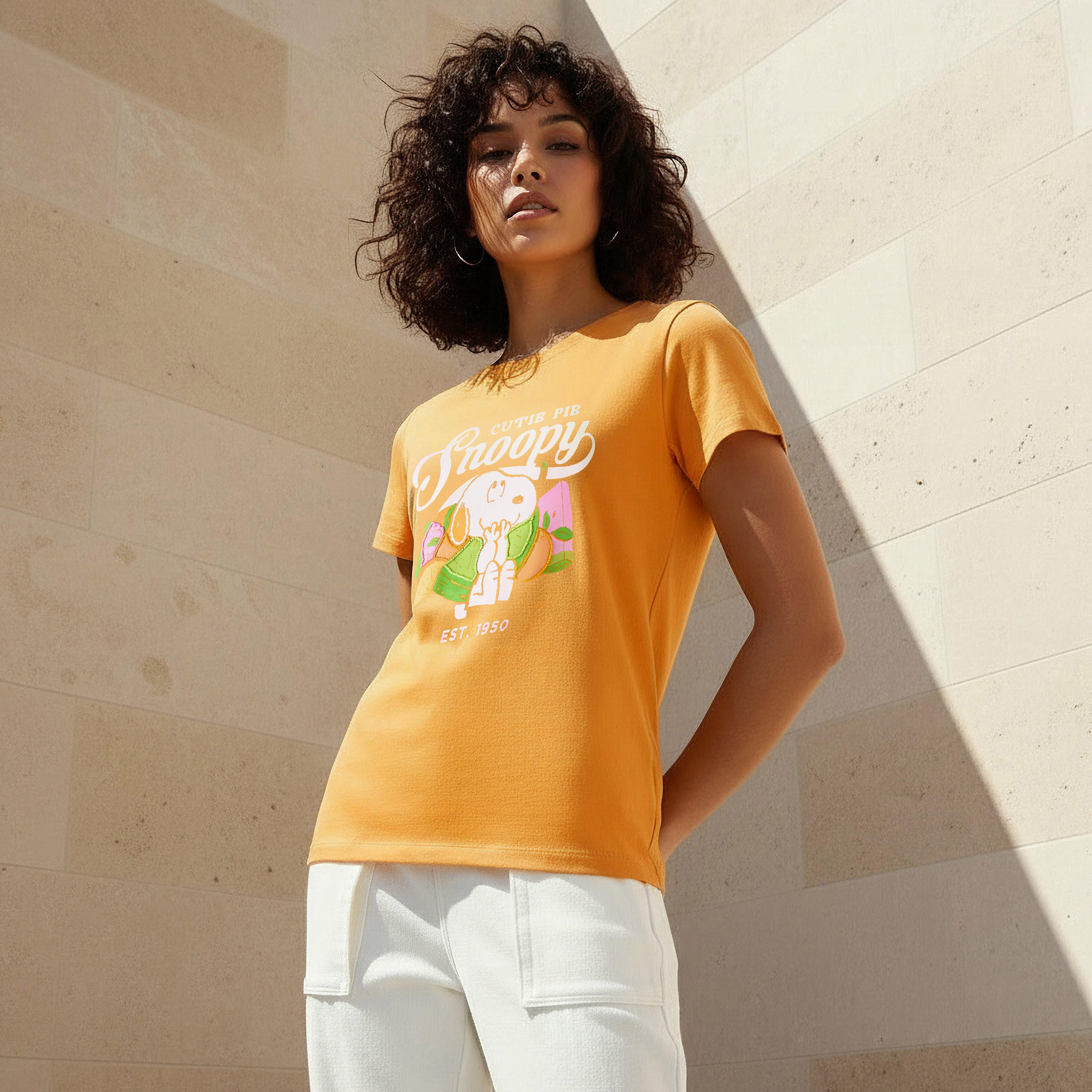 Snoopy Cotton T-shirt-women-clothing-tshirts-image-1