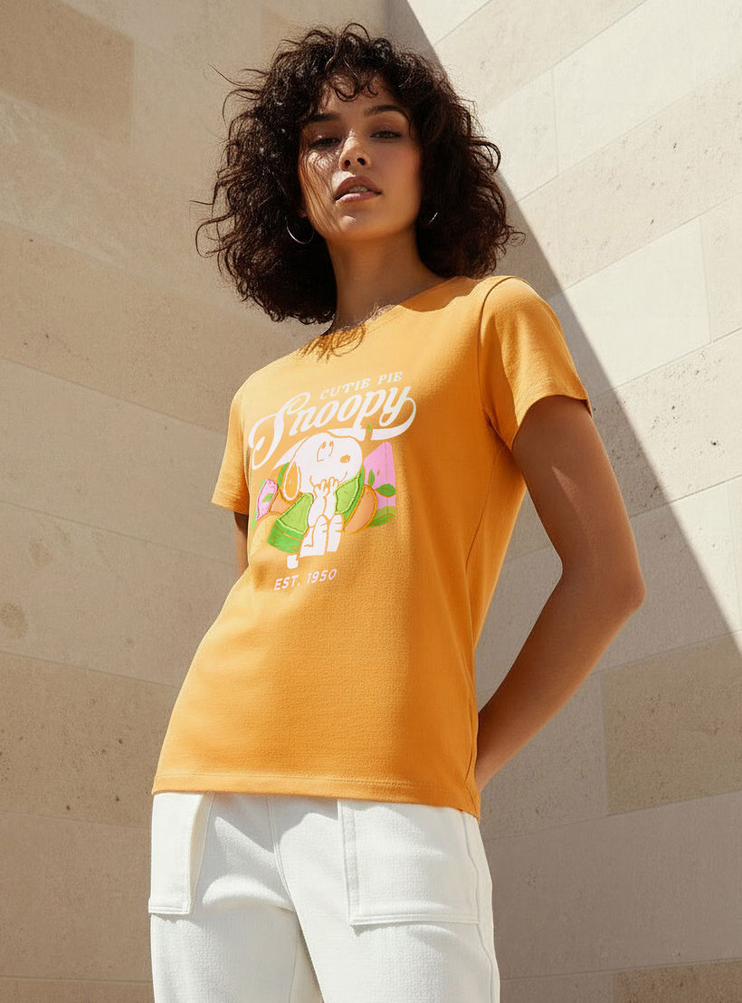Snoopy Cotton T-shirt-women-clothing-tshirts-image-1