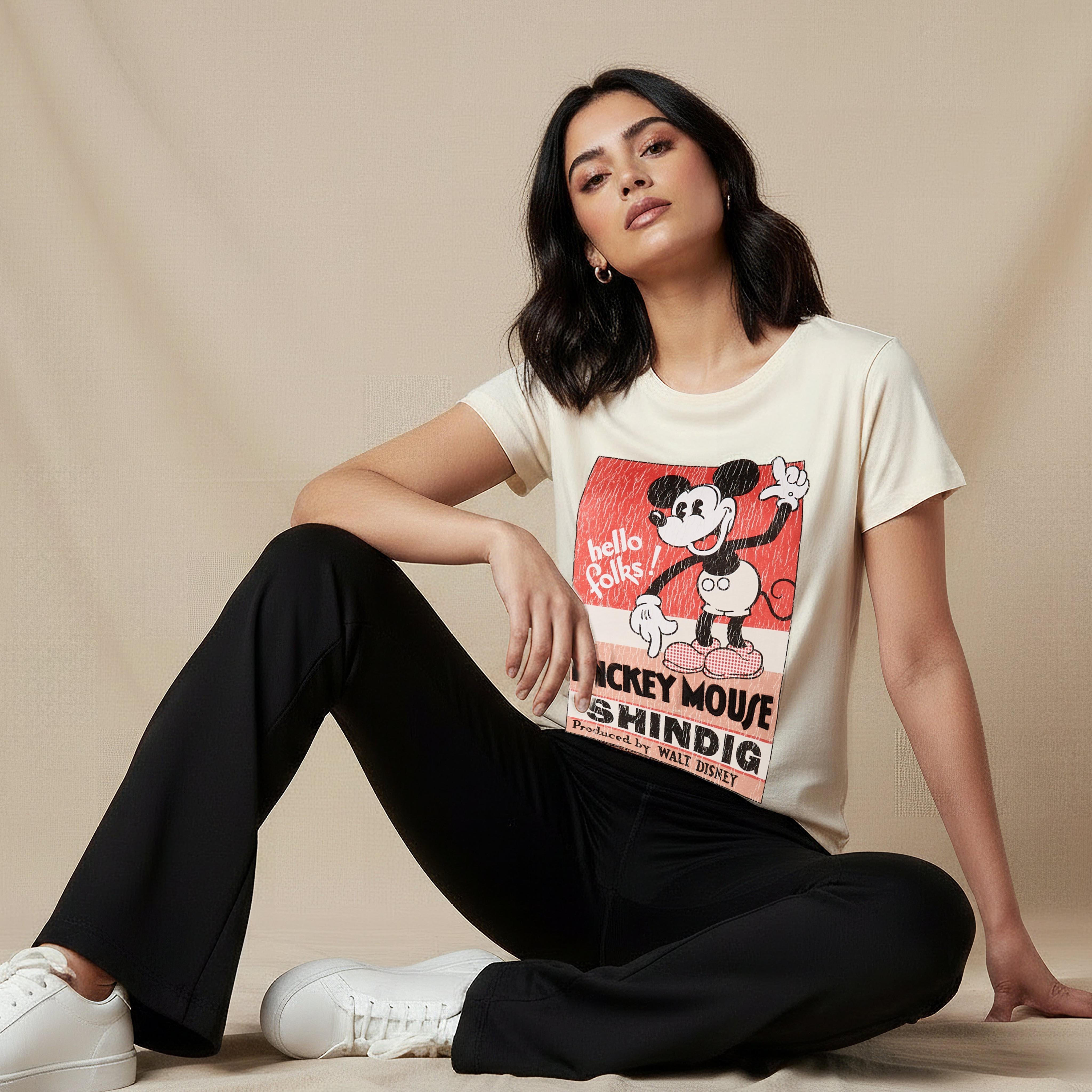Mickey Mouse Cotton T-shirt-women-clothing-tshirts-image-5