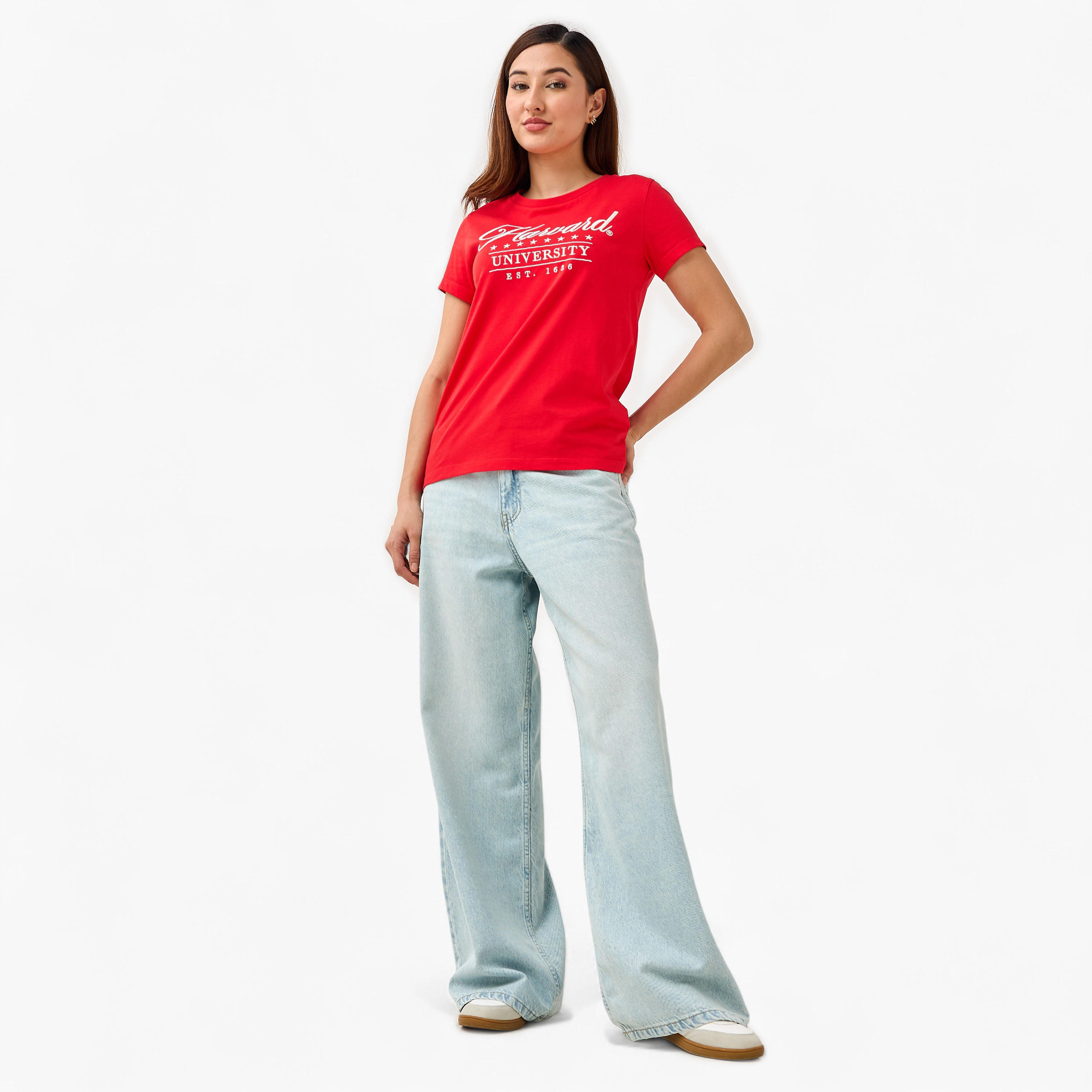 Harvard University Cotton T-shirt-women-clothing-tshirts-image-4
