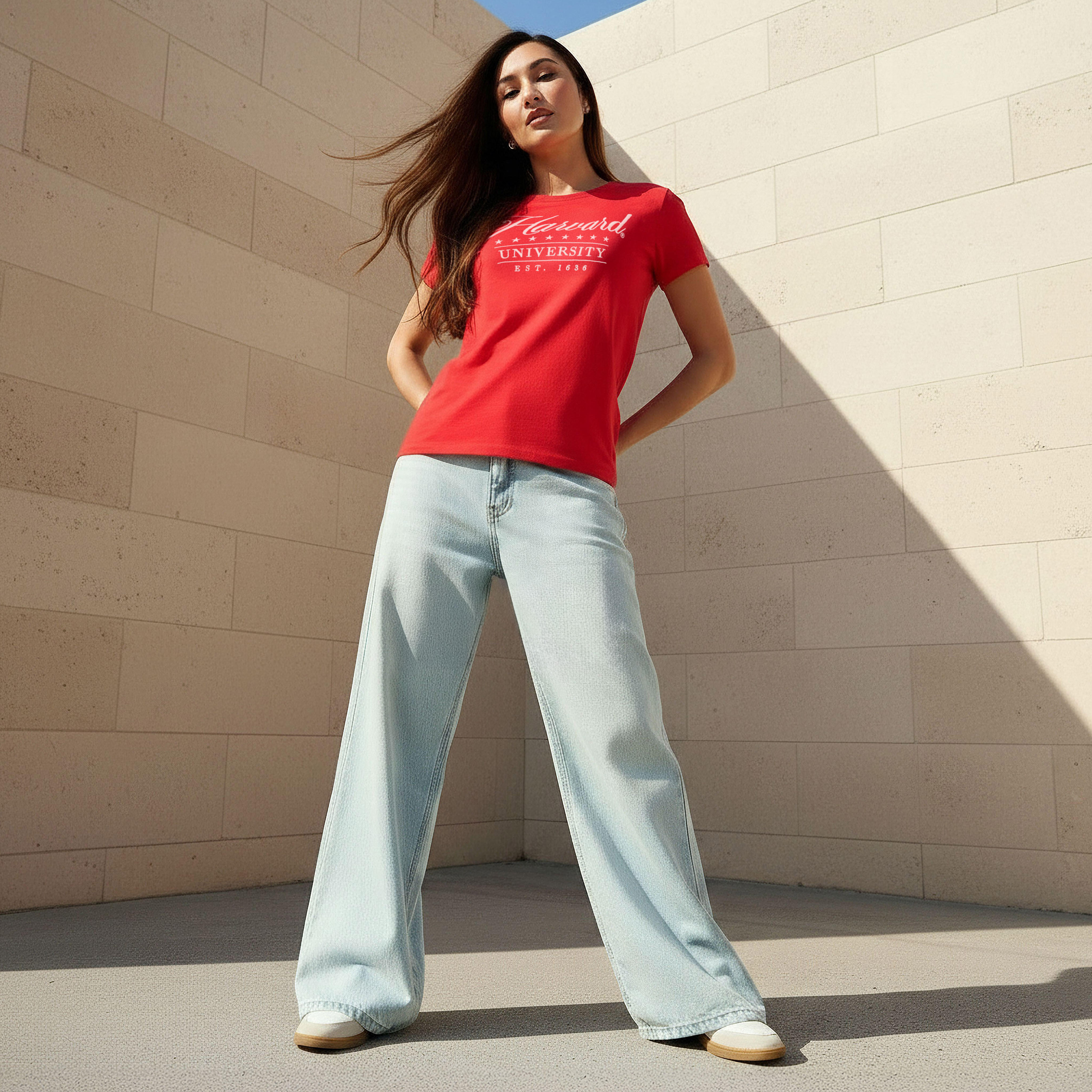 Harvard University Cotton T-shirt-women-clothing-tshirts-image-2