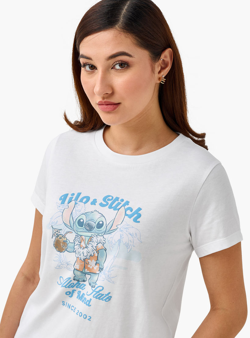 تيشيرت قطن بطبعة ليلو وستيتش-women-clothing-tshirts-image-6