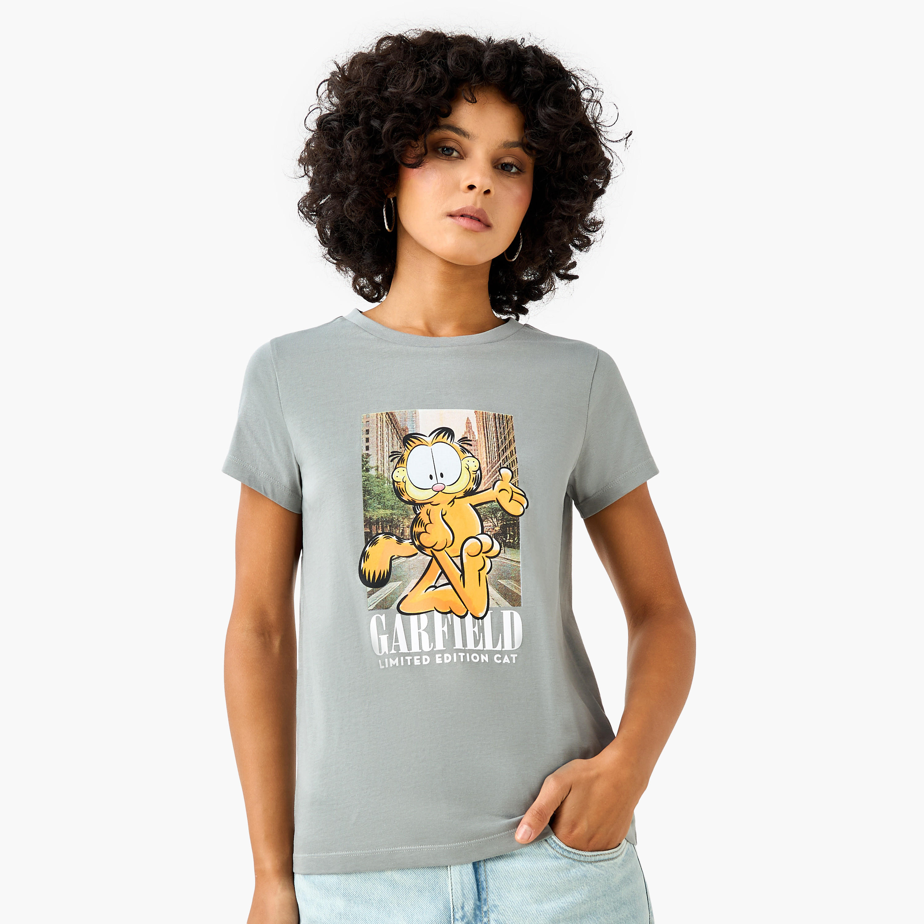 Garfield Cotton T-shirt-women-clothing-tshirts-image-3