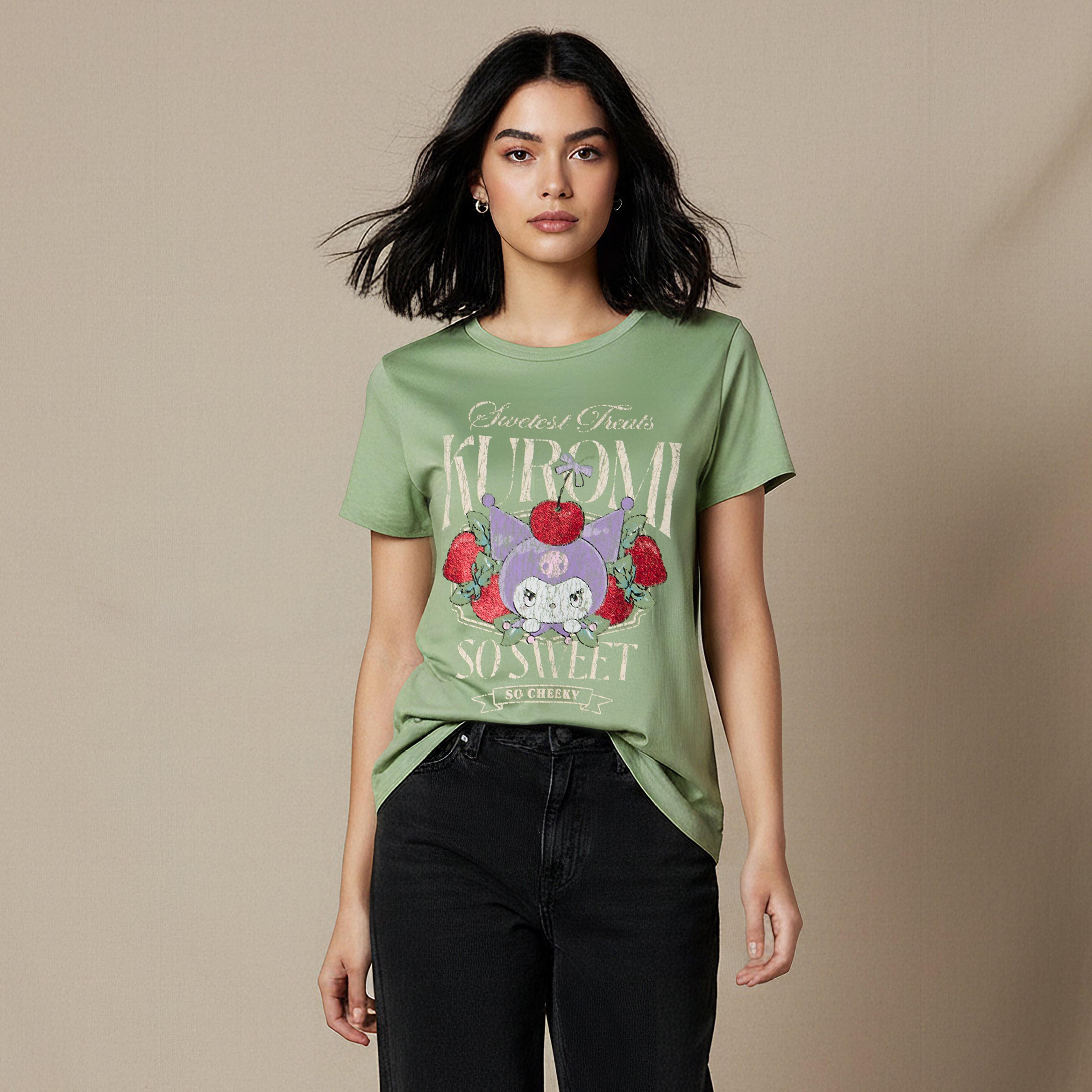 Kuromi Anime Cotton T-shirt-women-clothing-tshirts-image-1