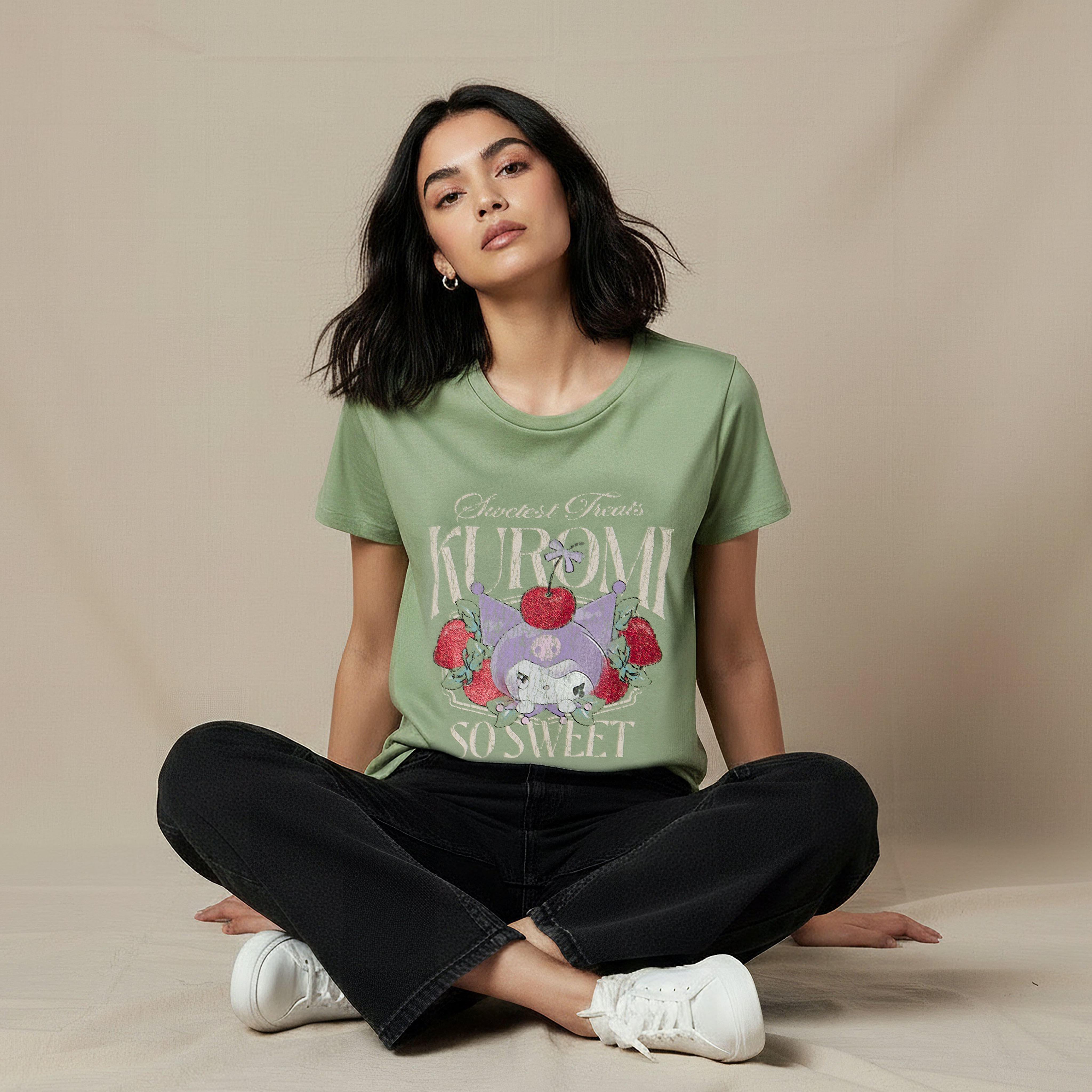 Kuromi Anime Cotton T-shirt-women-clothing-tshirts-image-5