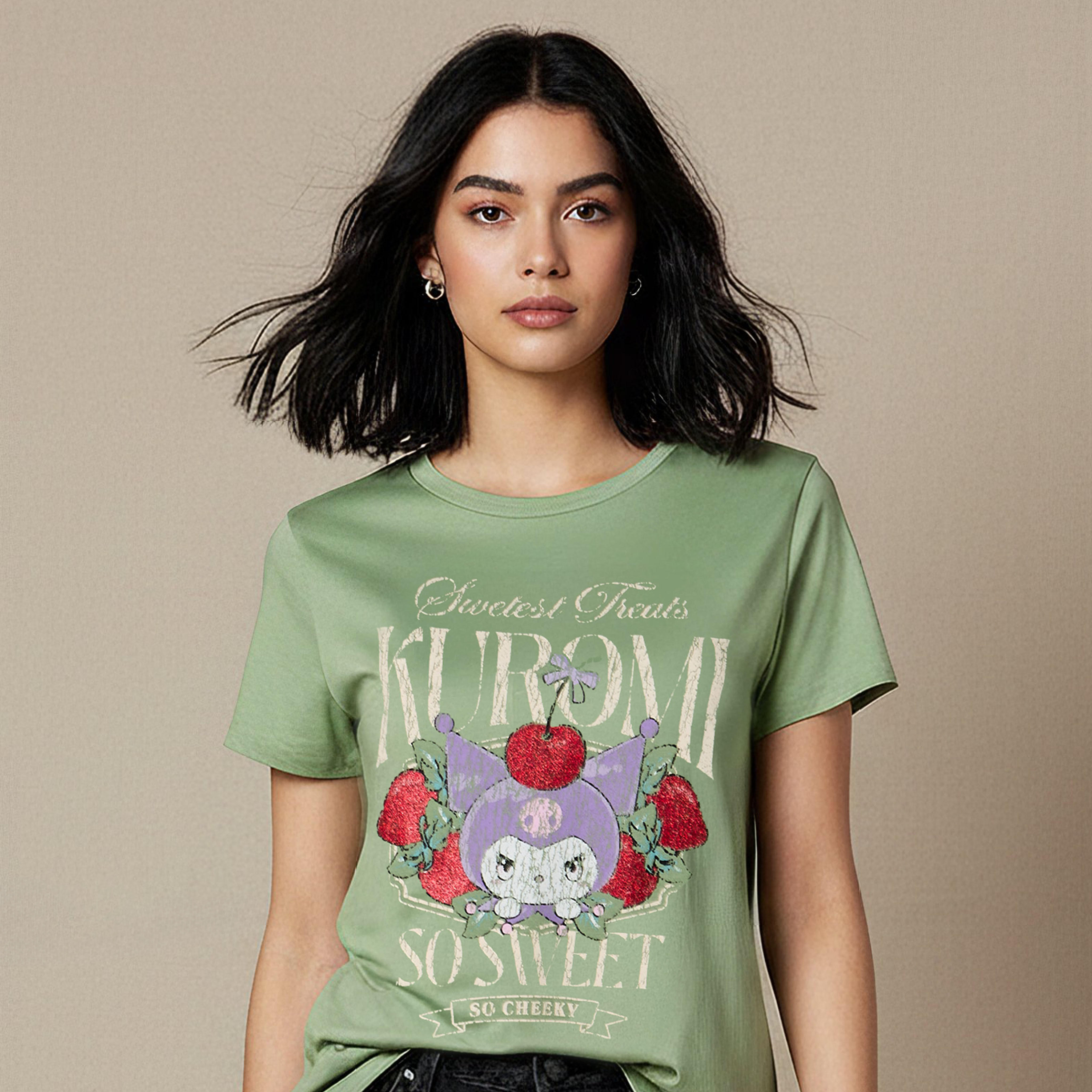 Kuromi Anime Cotton T-shirt-women-clothing-tshirts-image-6