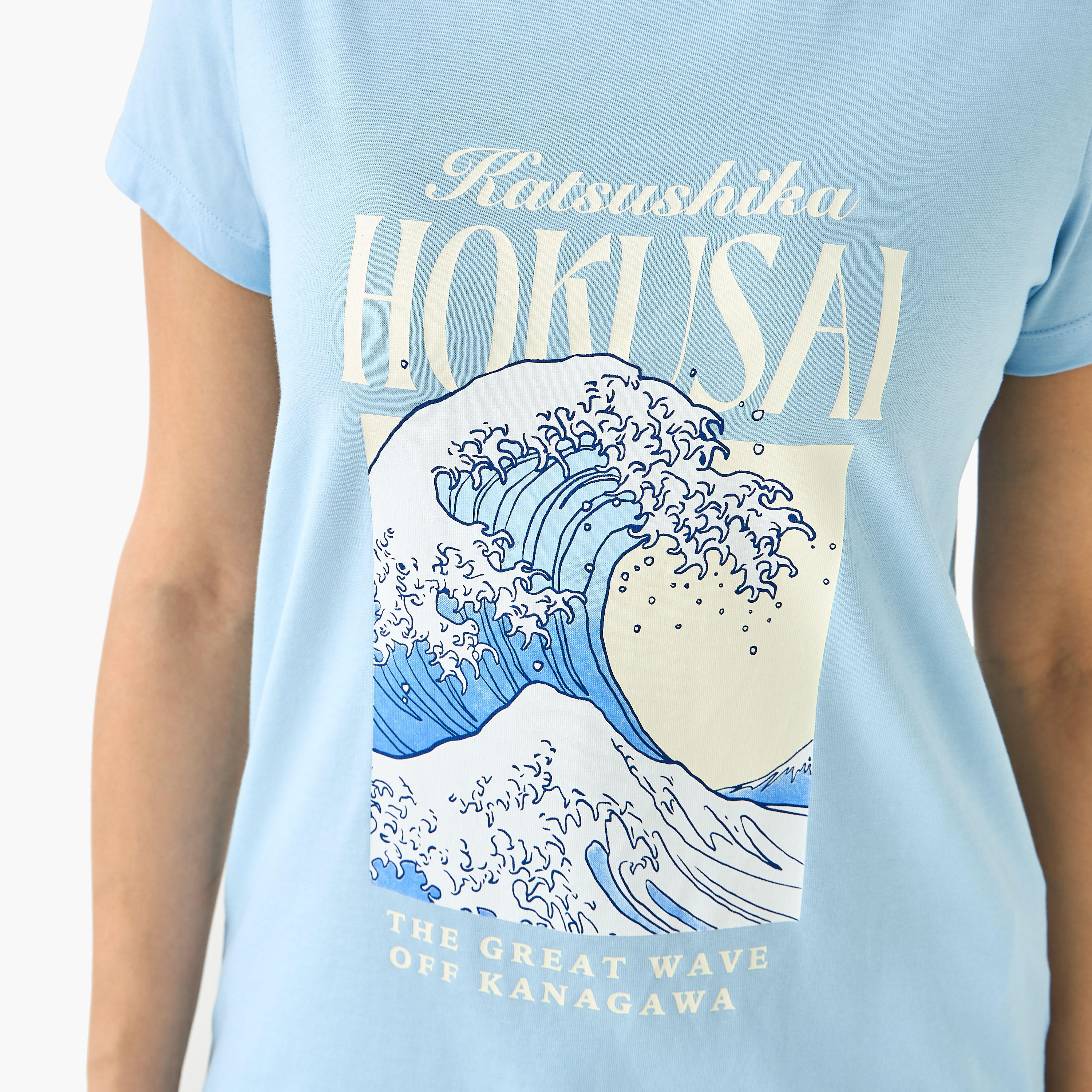 Katsushika Hokusai Anime Cotton T-shirt-women-clothing-tshirts-image-6