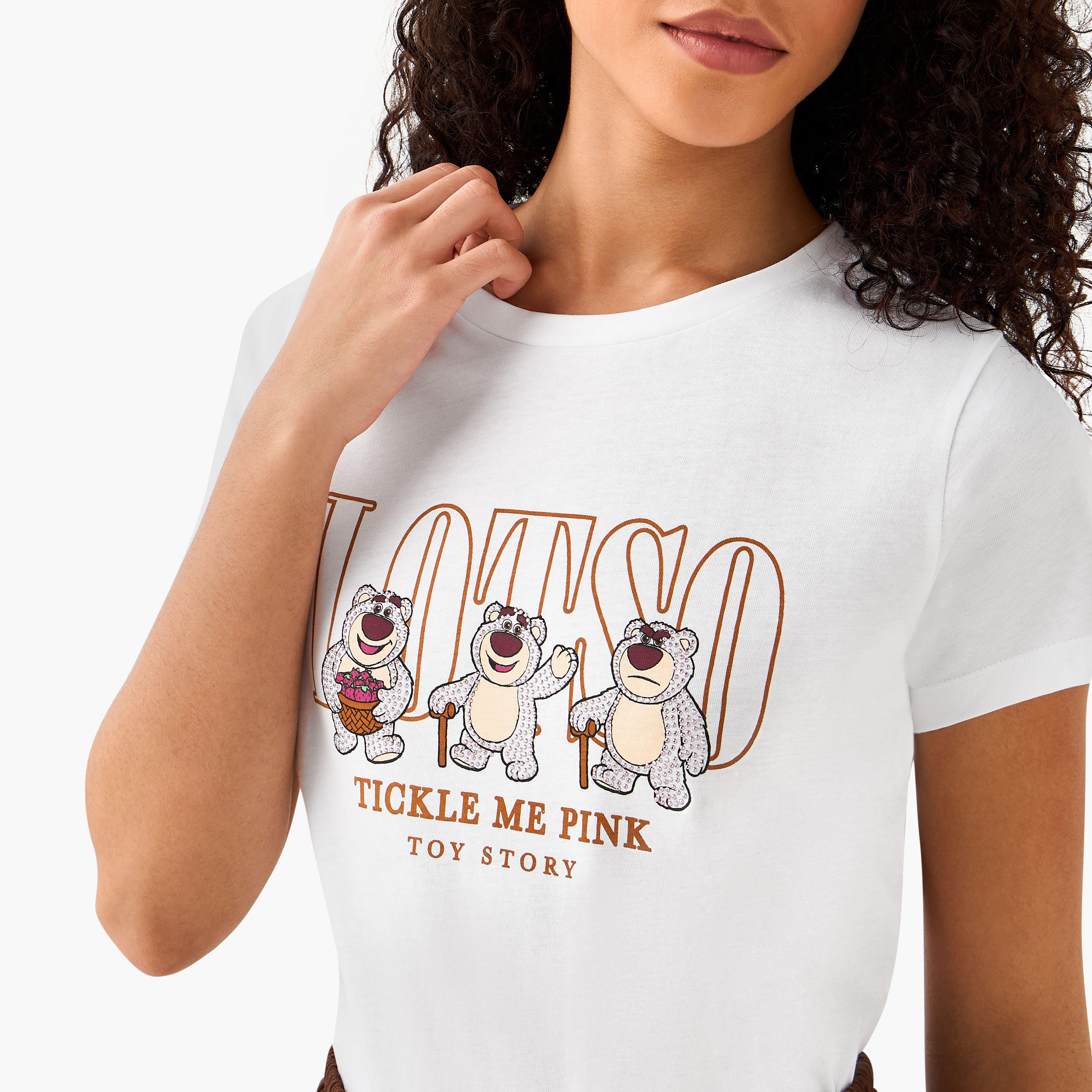 Lotso Toy Story Cotton T-shirt -women-clothing-tshirts-image-5