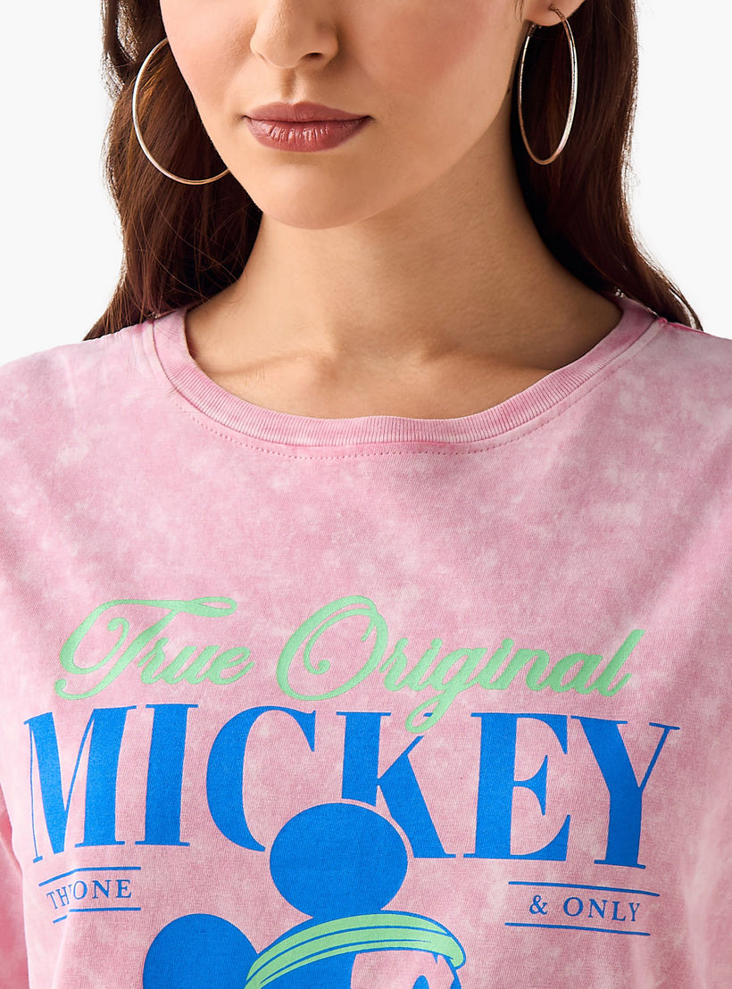تيشيرت قطن فضفاض بطبعات ميكي ماوس-women-clothing-tshirts-image-2