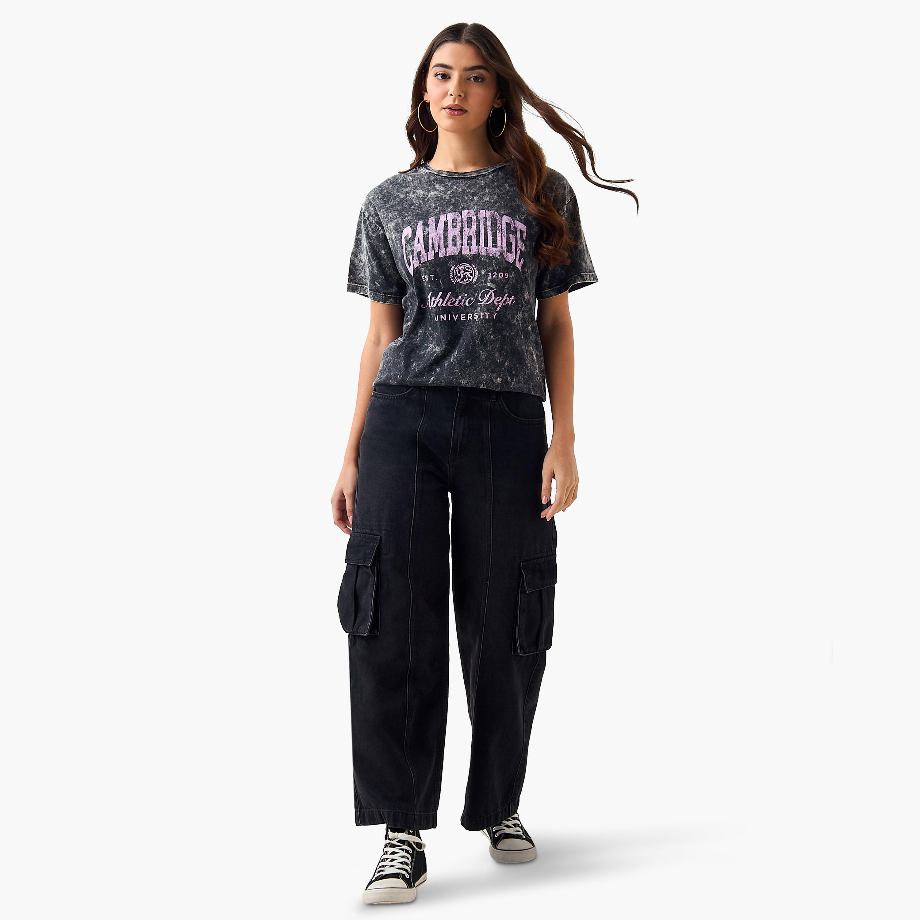 Oversized Cotton T-shirt with Cambridge University Print-women-clothing-tshirts-image-3