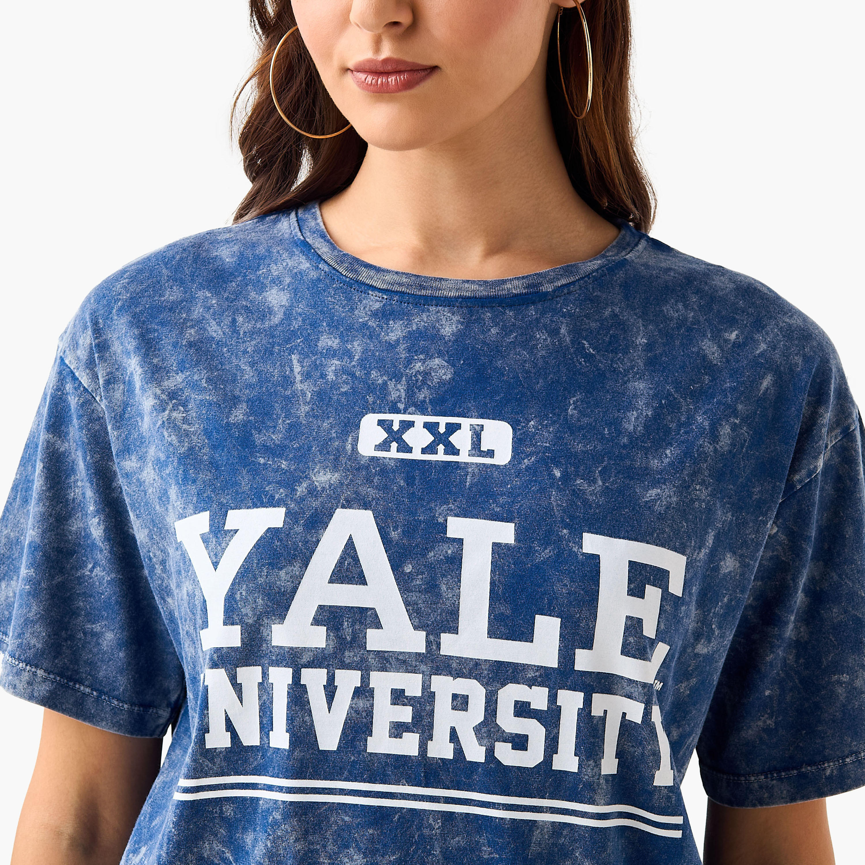 Oversized Cotton T-shirt with Yale University Print-women-clothing-tshirts-image-6