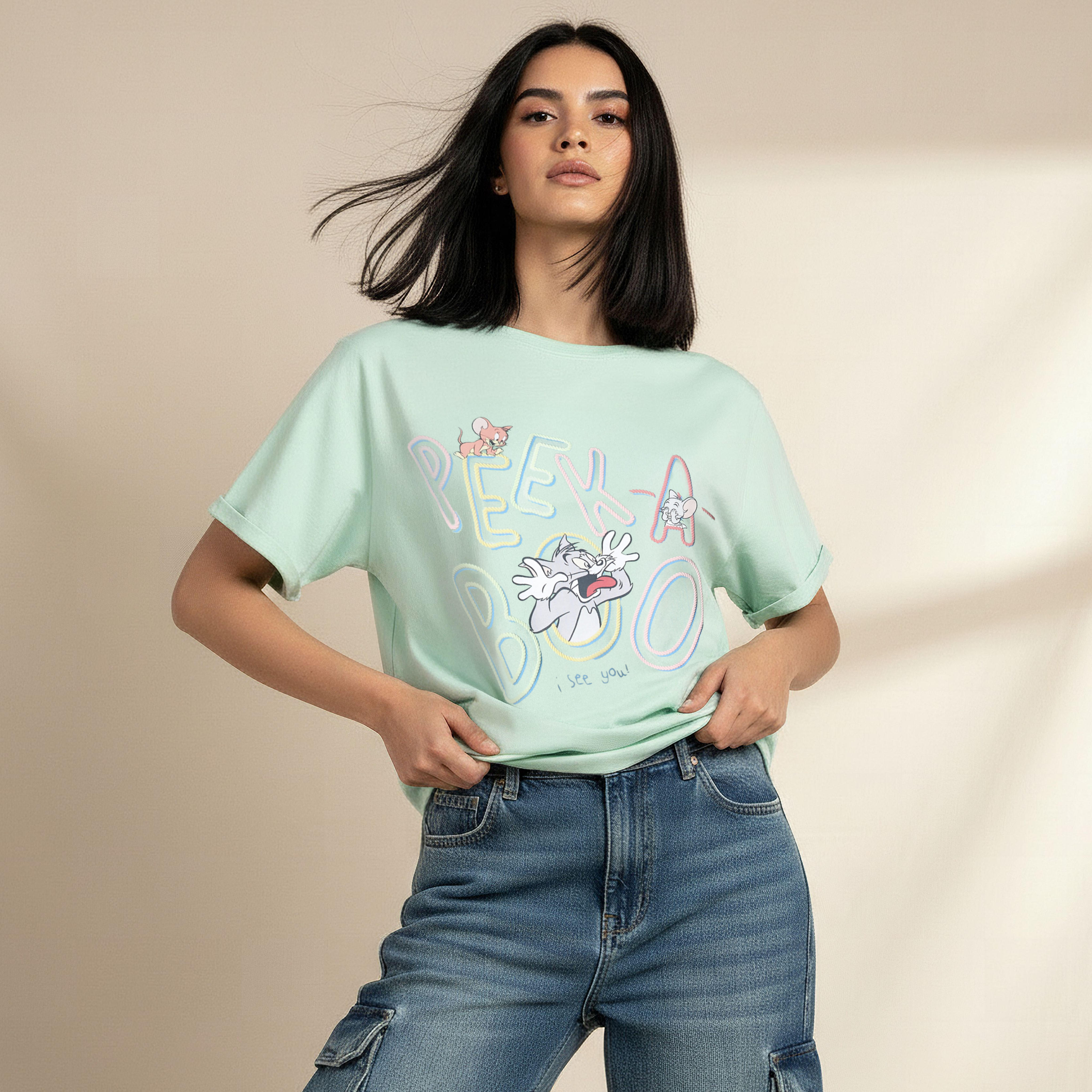 تيشيرت بطبعات توم وجيري-women-clothing-tshirts-image-5