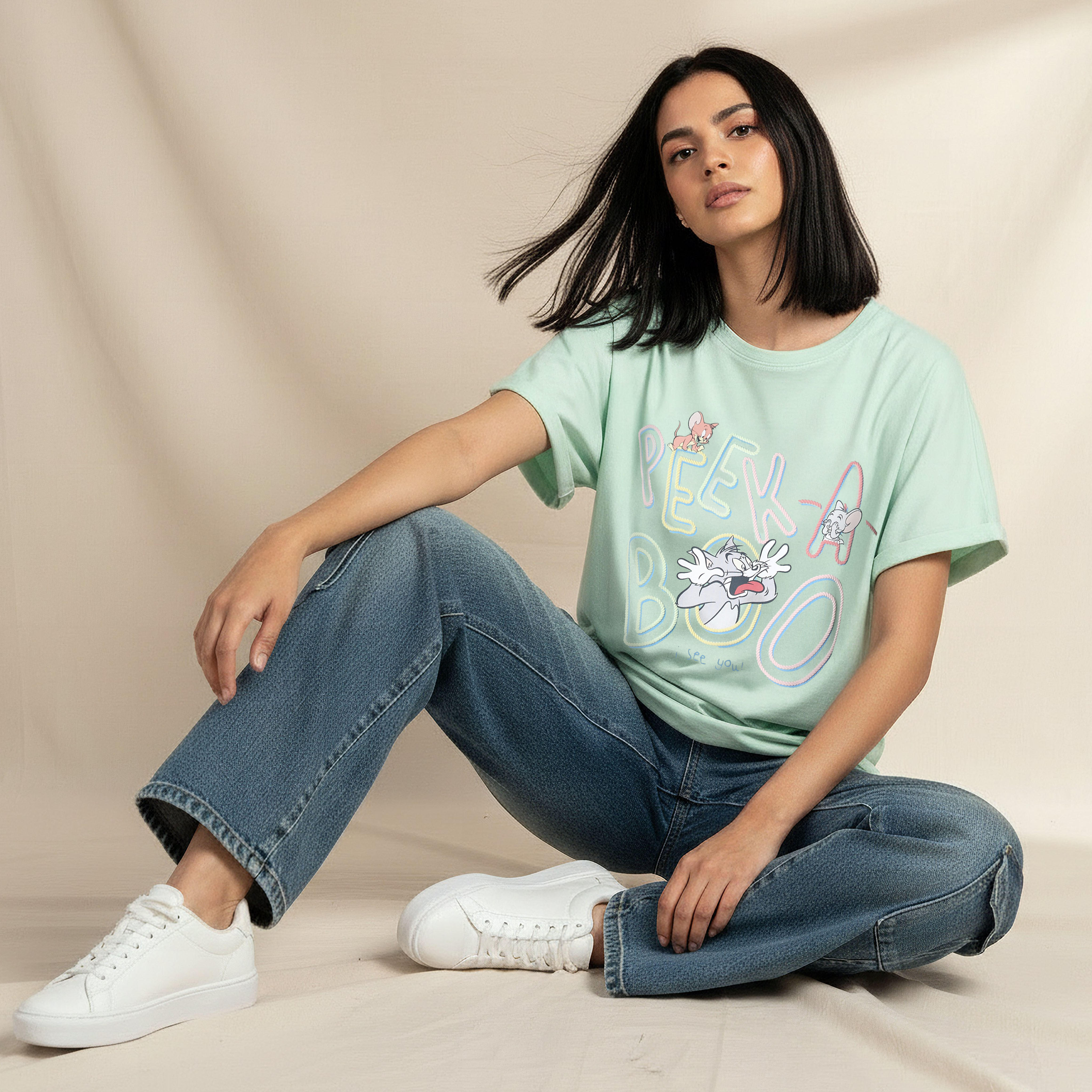 تيشيرت بطبعات توم وجيري-women-clothing-tshirts-image-3