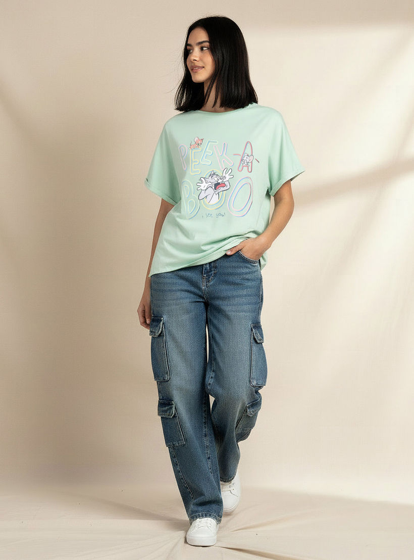 تيشيرت بطبعات توم وجيري-women-clothing-tshirts-image-1