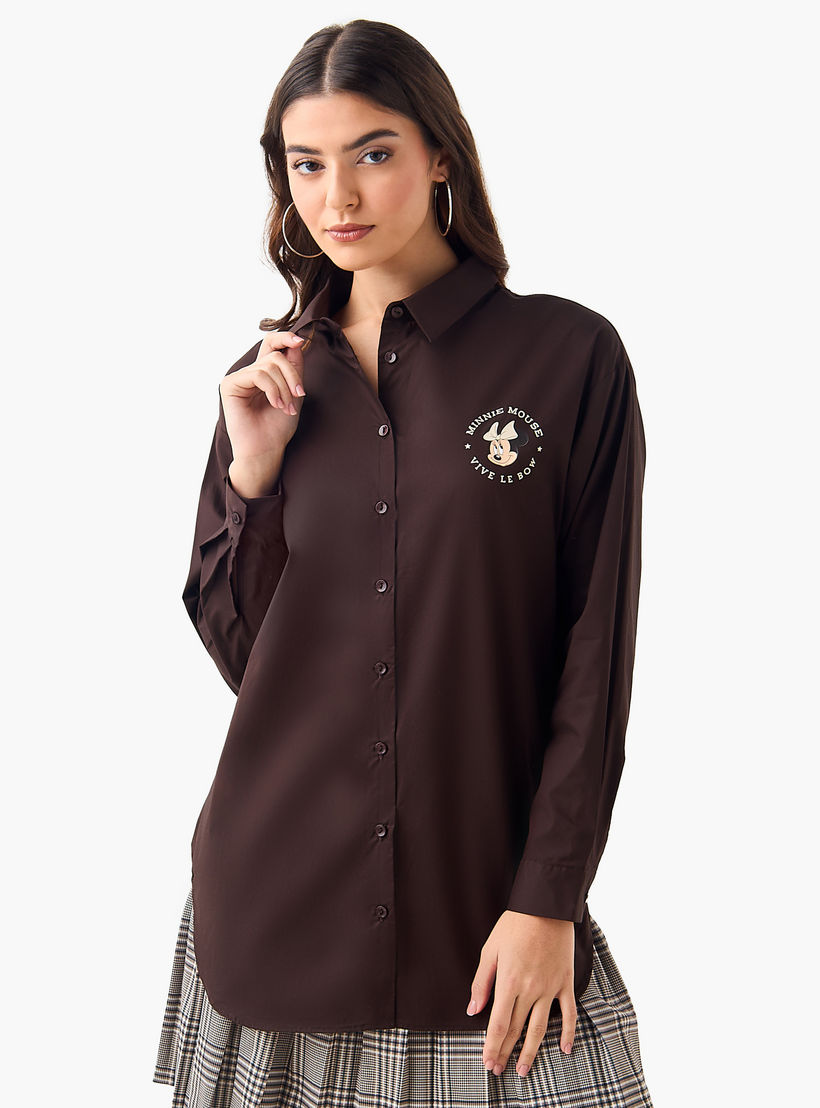 Minnie Mouse Shirt with High-Low Hem-women-clothing-shirtsandblouses-shirts-image-2