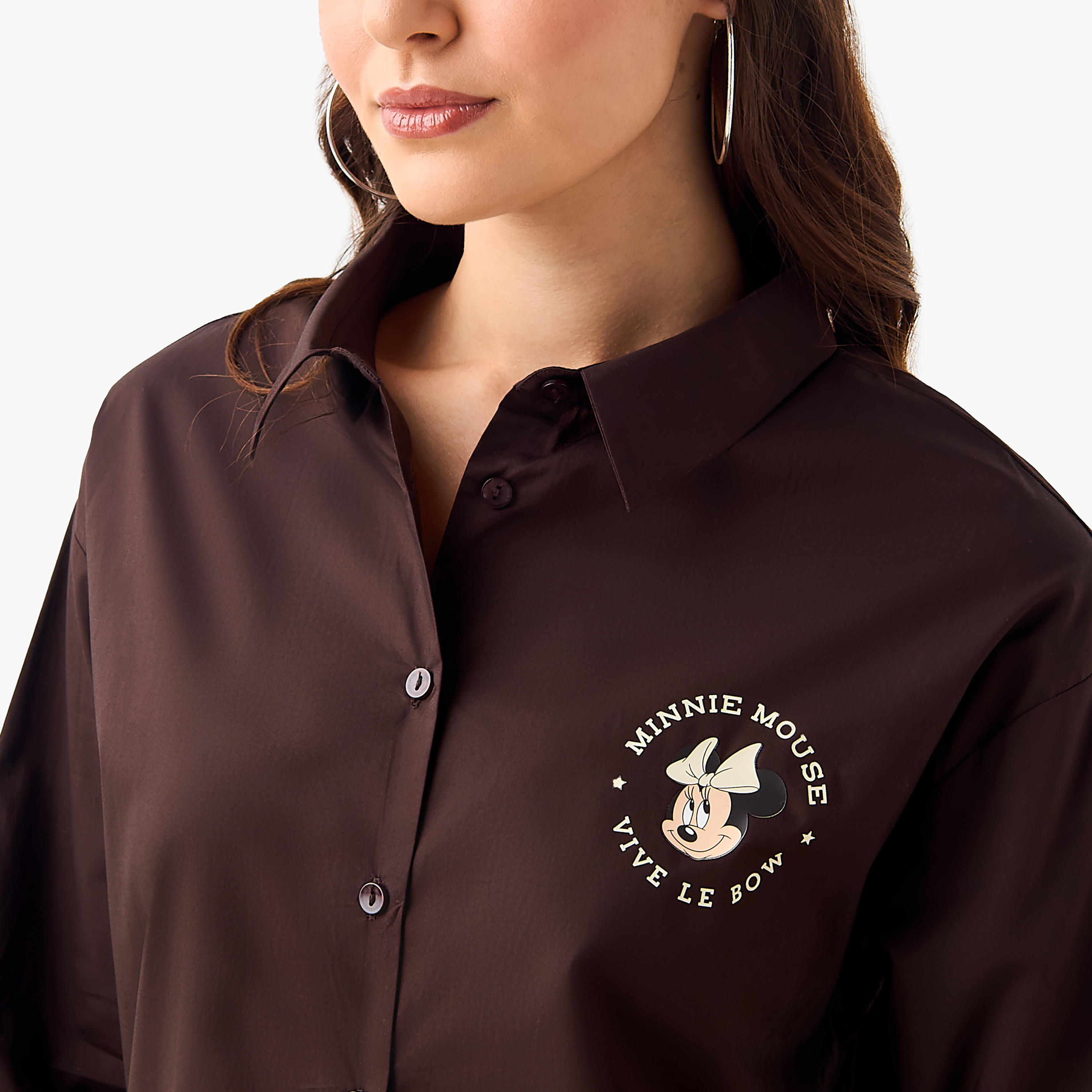 Minnie Mouse Shirt with High-Low Hem-women-clothing-shirtsandblouses-shirts-image-5