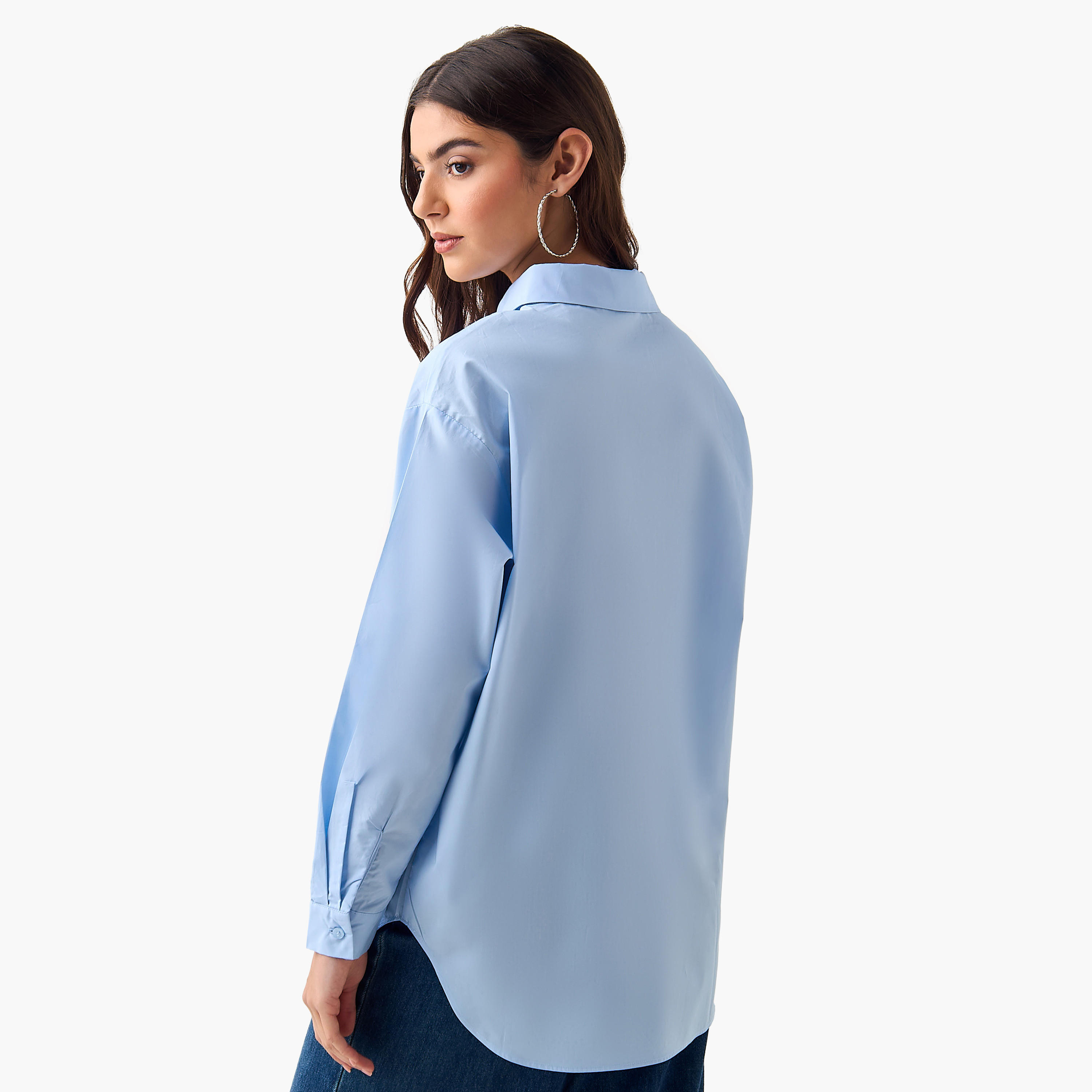 قميص قطني بطبعة ليلو وستيتش بحافة عالية ومنخفضة-women-clothing-shirtsandblouses-shirts-image-3