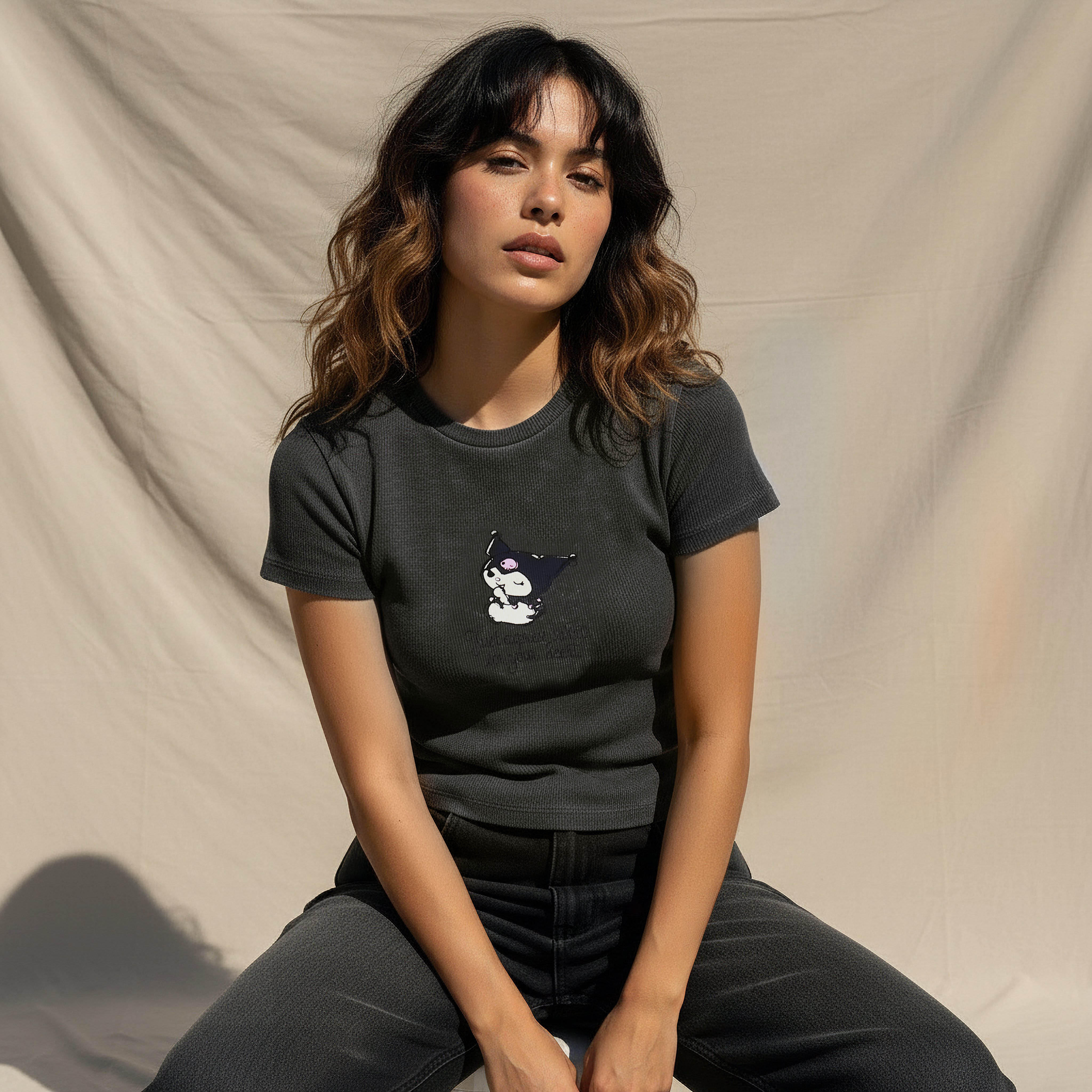 T-shirt with Kuromi Print-women-clothing-tshirts-image-1