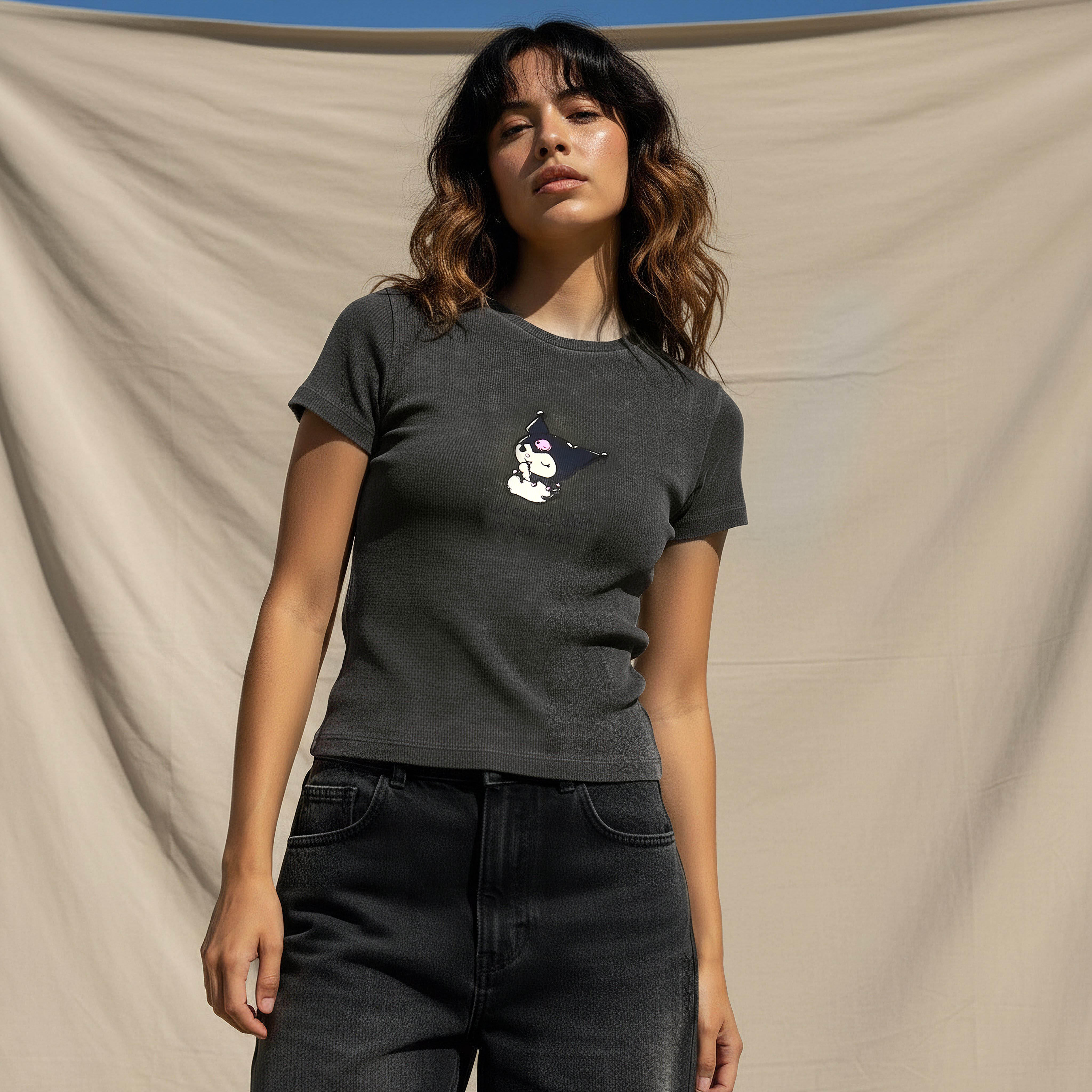 T-shirt with Kuromi Print-women-clothing-tshirts-image-5