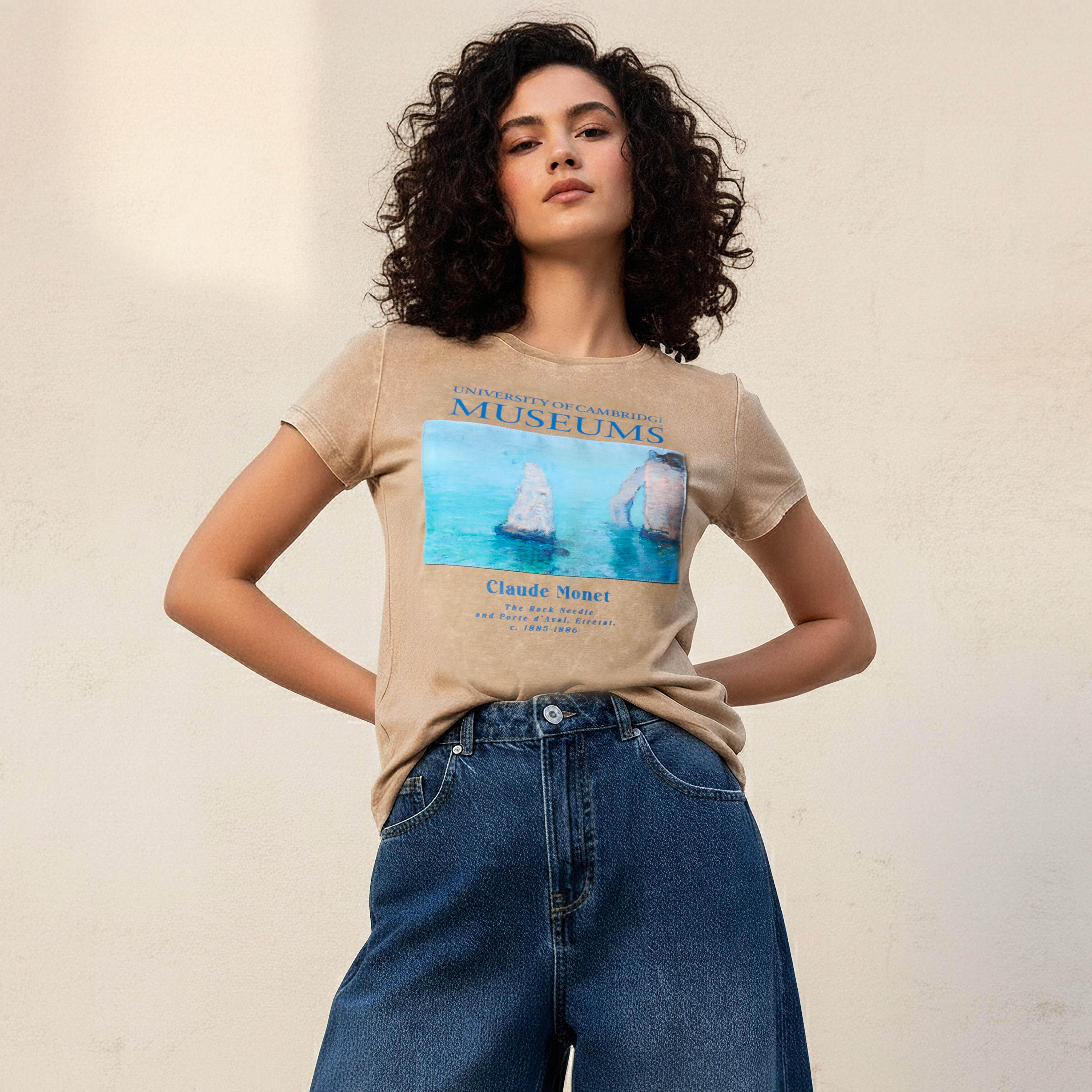Slim Fit T-shirt with Claude Monet Print-women-clothing-tshirts-image-5