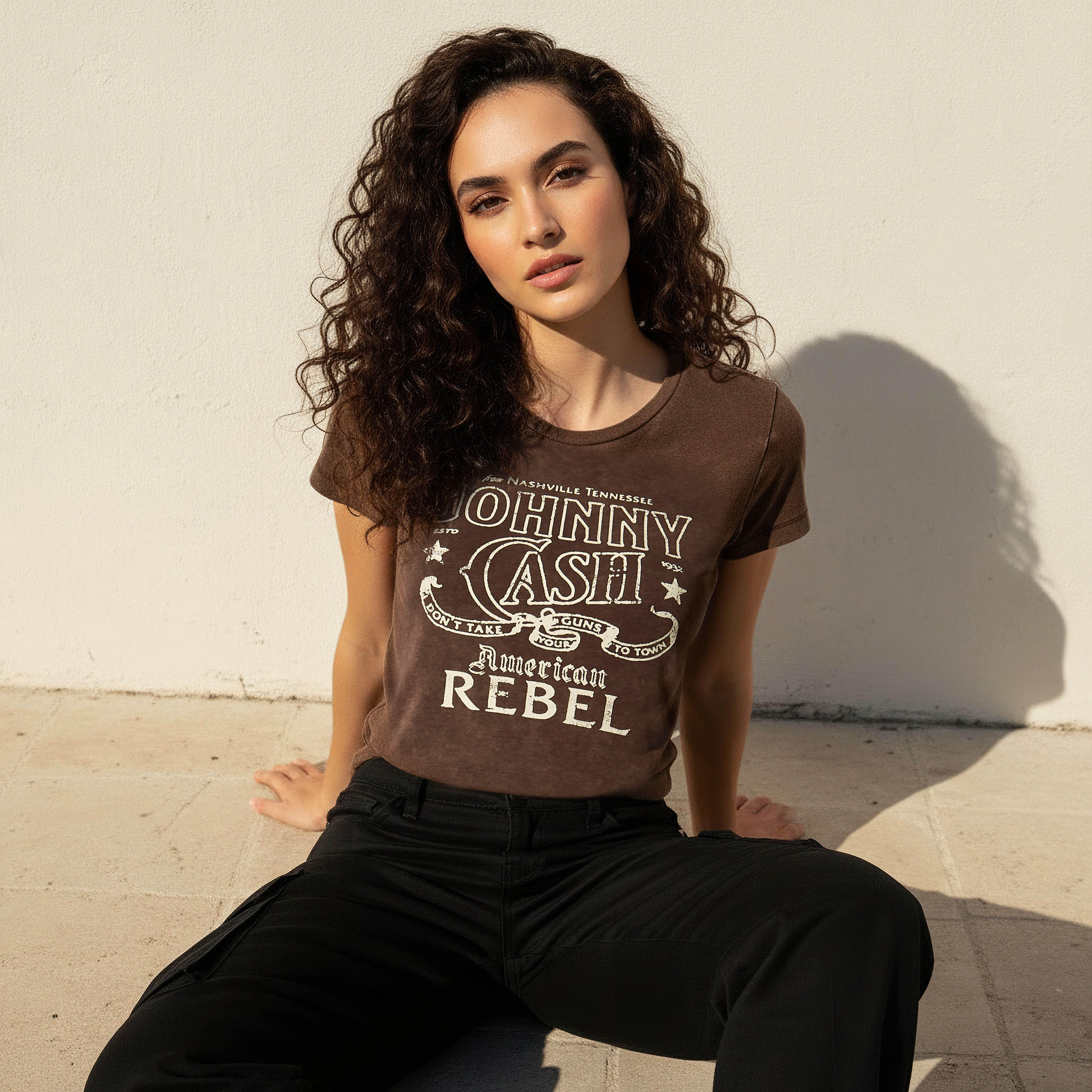 T-shirt with Johnny Cash Print-women-clothing-tshirts-image-1