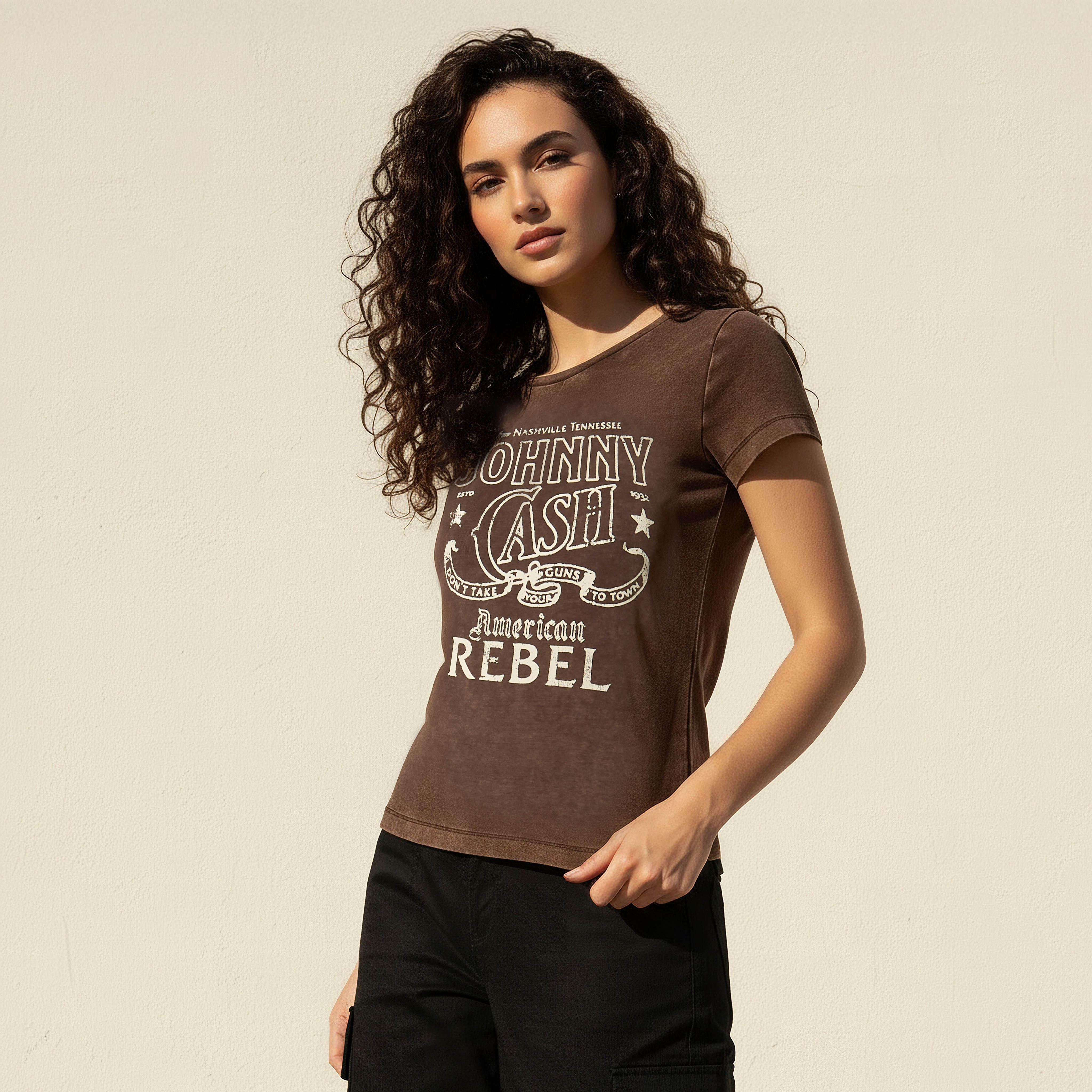 T-shirt with Johnny Cash Print-women-clothing-tshirts-image-5