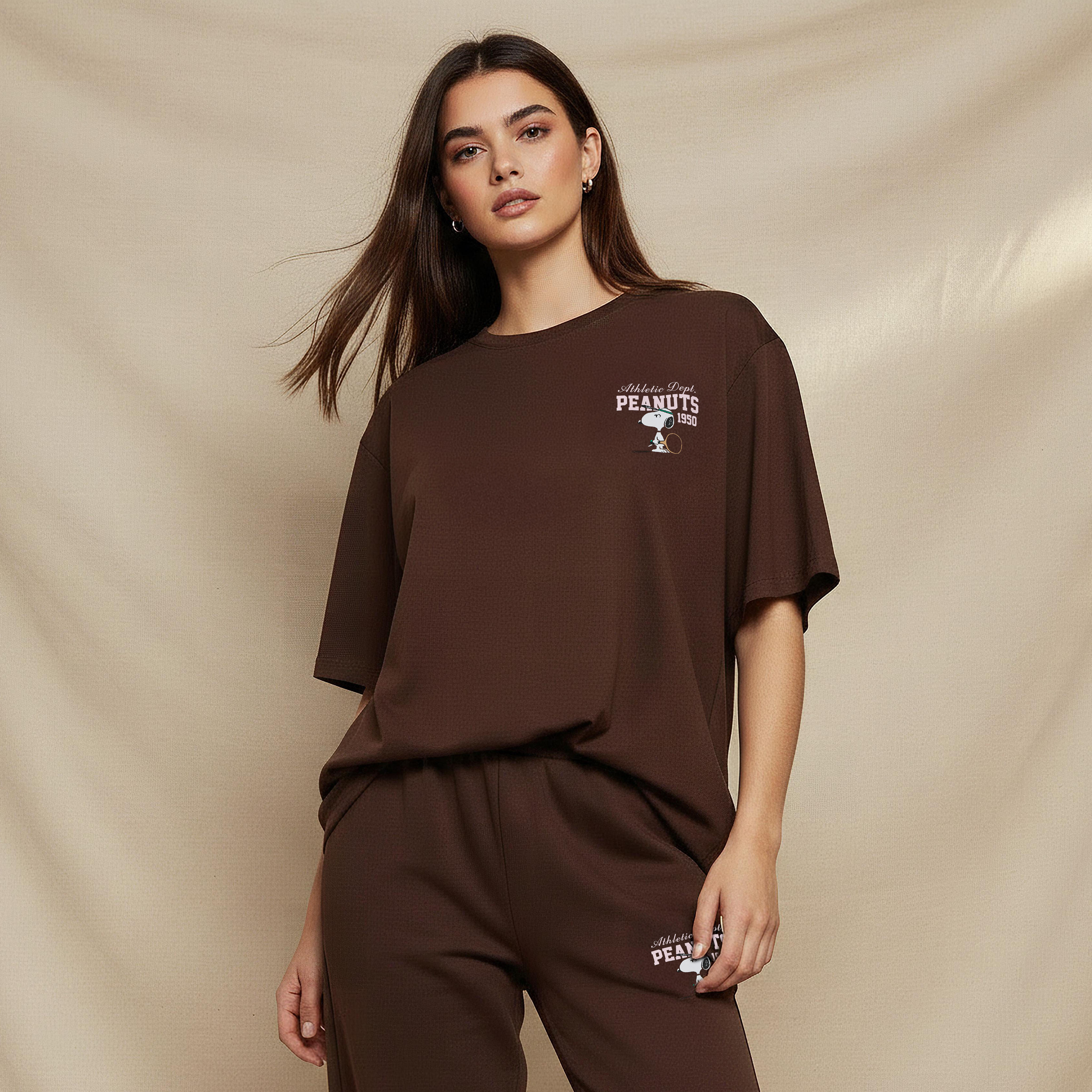Peanuts Print Loose Fit T-shirt-women-clothing-tshirts-image-1