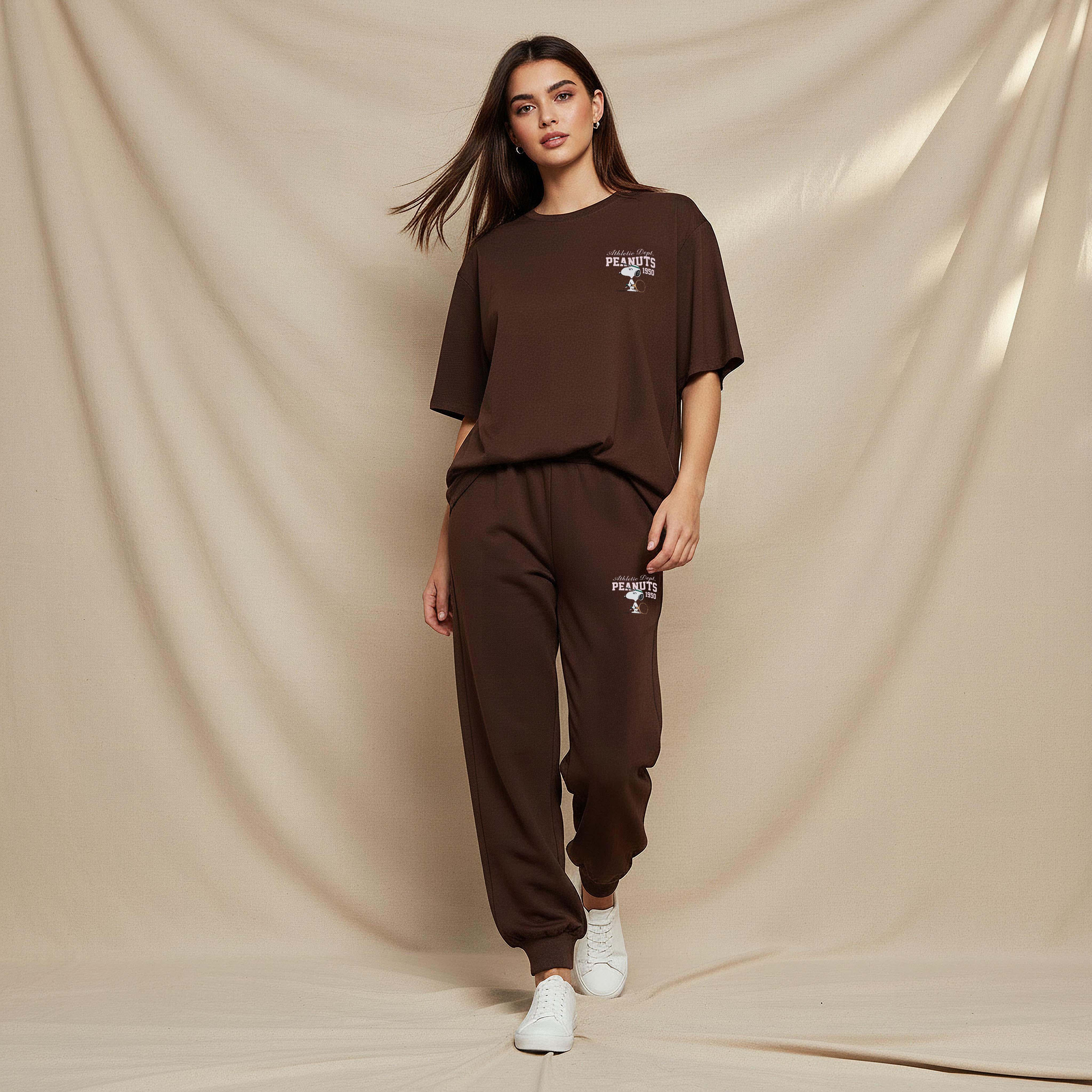 Peanuts Print Loose Fit T-shirt-women-clothing-tshirts-image-3