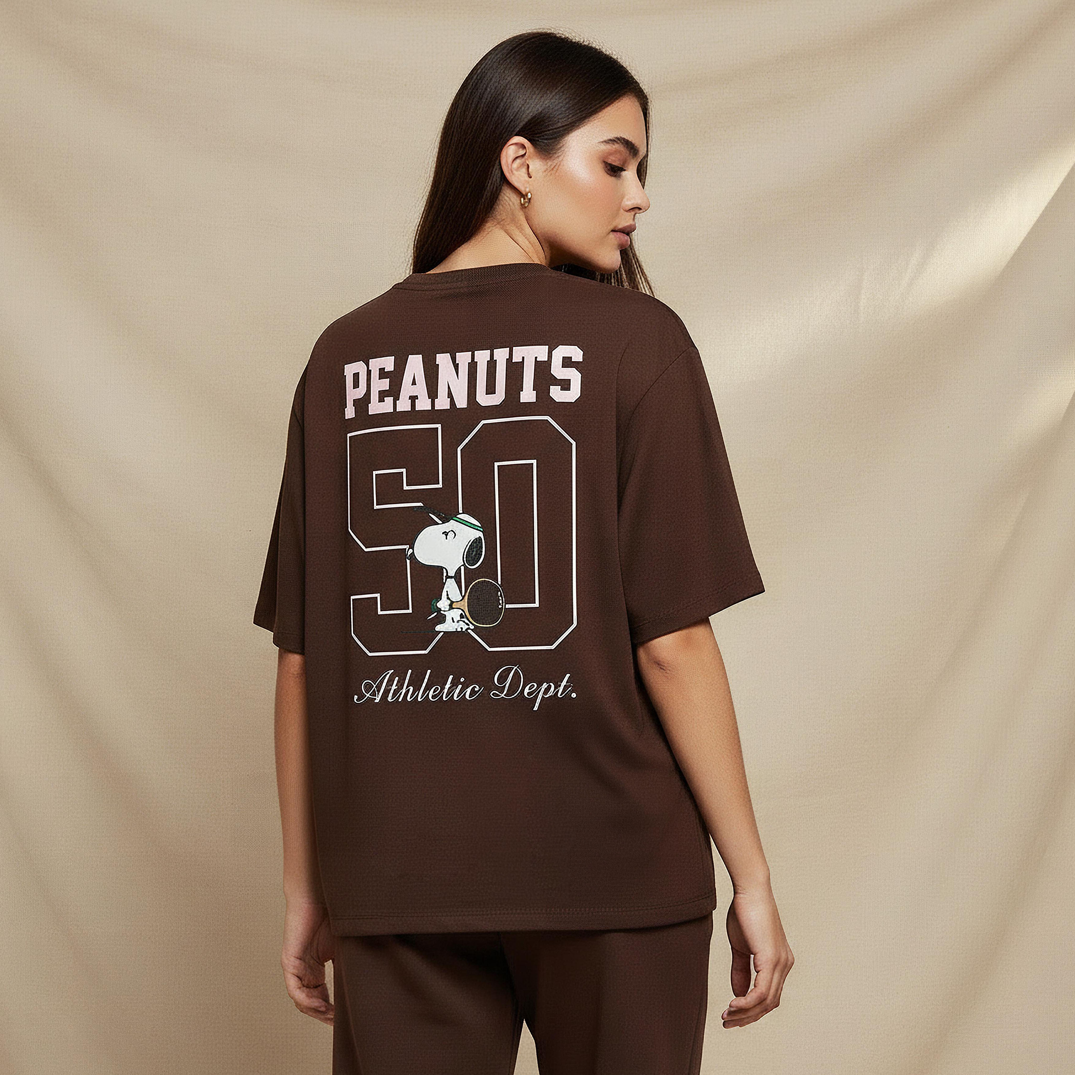Peanuts Print Loose Fit T-shirt-women-clothing-tshirts-image-4
