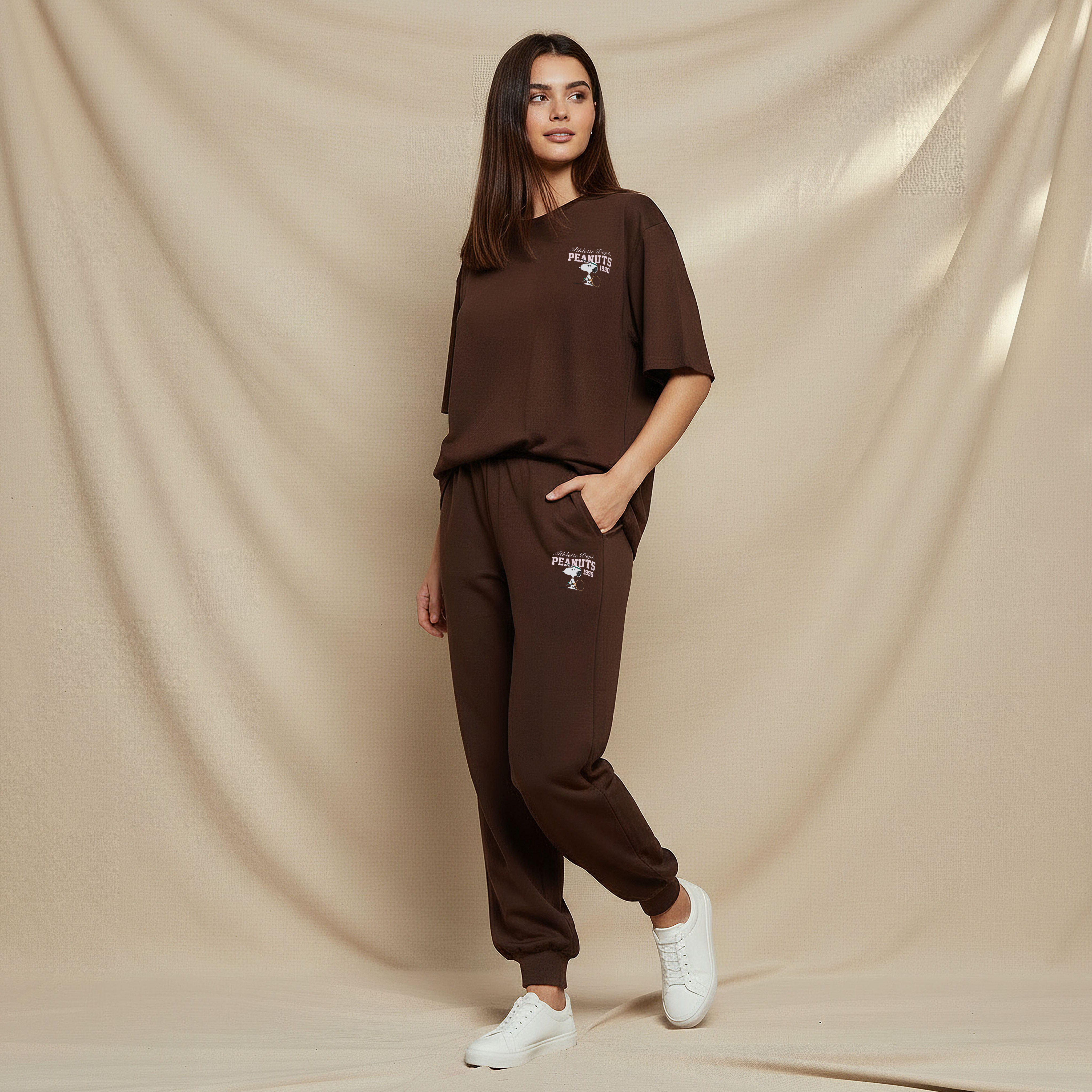 Peanuts Print Loose Fit T-shirt-women-clothing-tshirts-image-5