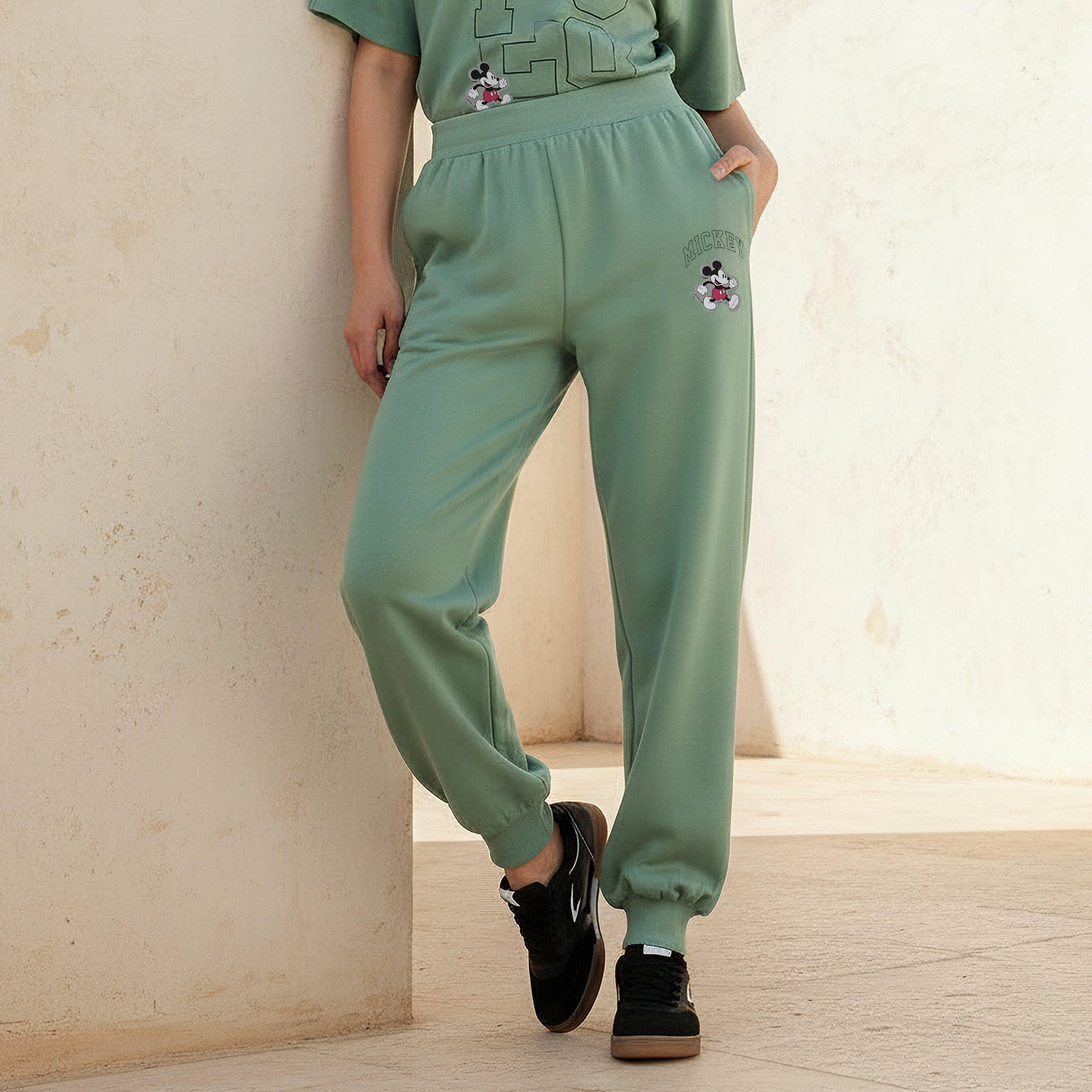 Mid-Rise Joggers with Mickey Mouse Print-women-clothing-bottoms-joggers-image-1