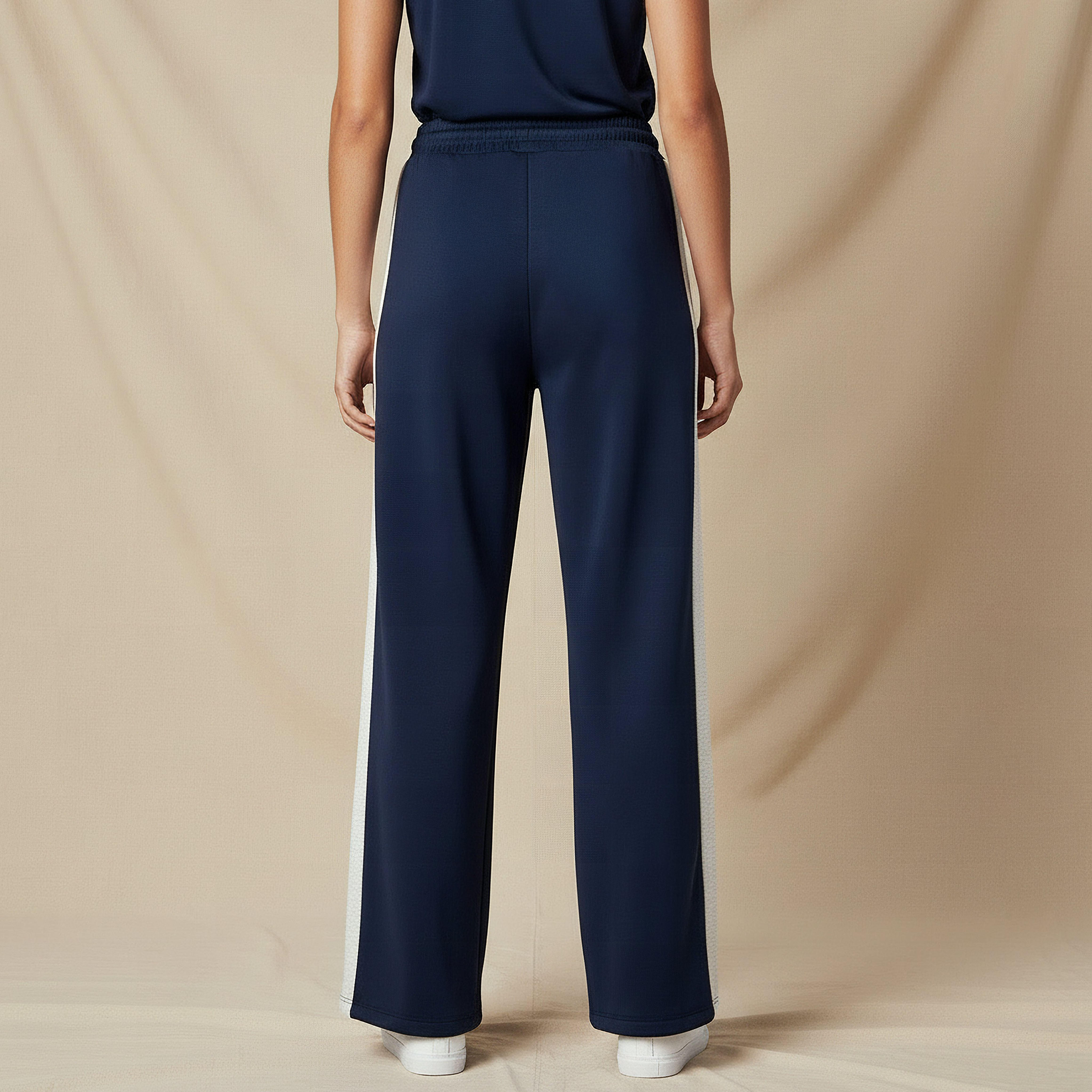 بنطلون رياضي واسع الساقين بخصر متوسط الارتفاع-women-clothing-bottoms-joggers-image-1